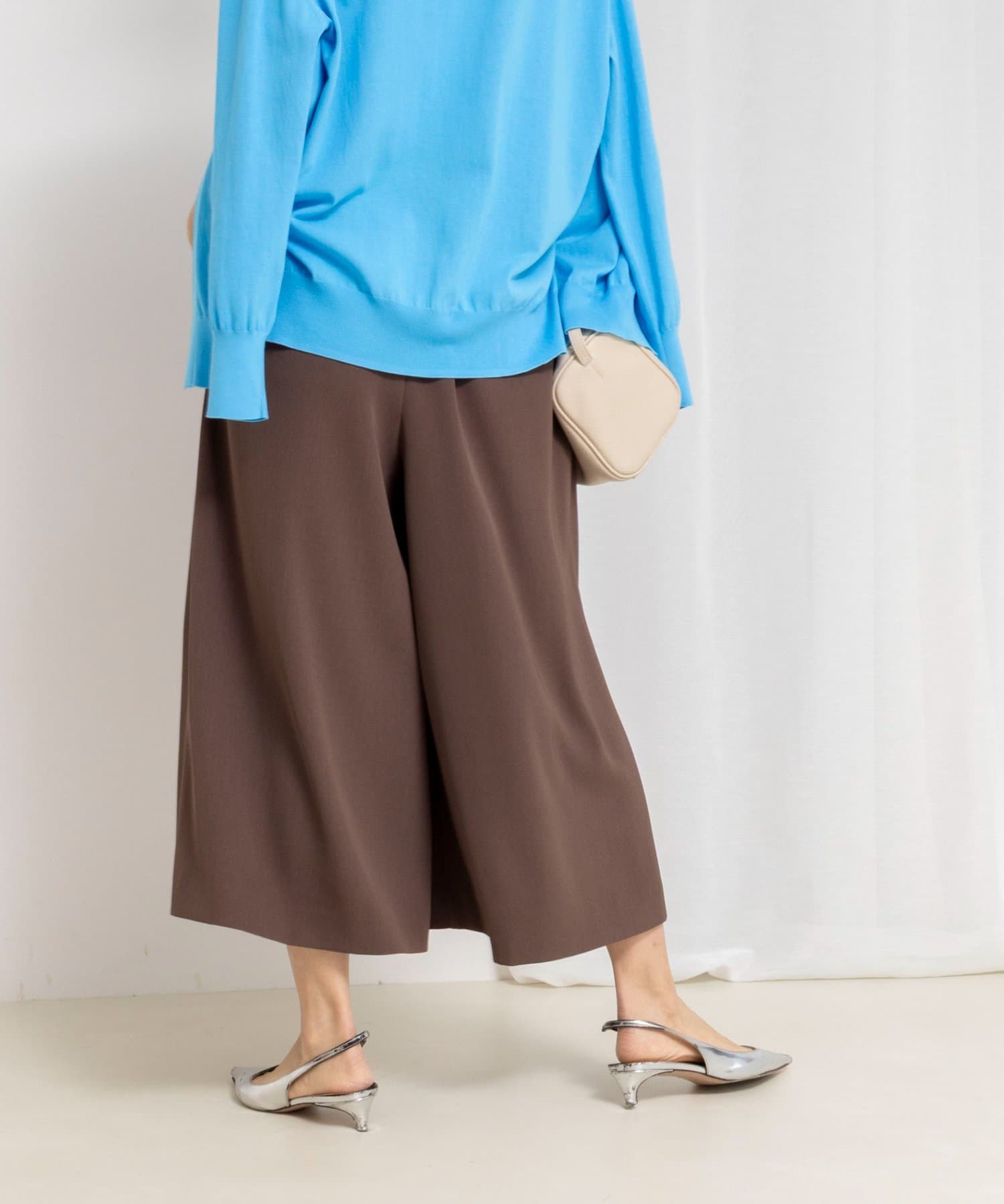 NOLLEY'S(ノーリーズ) ウォッシャブルクロップドワイドツイルパンツ