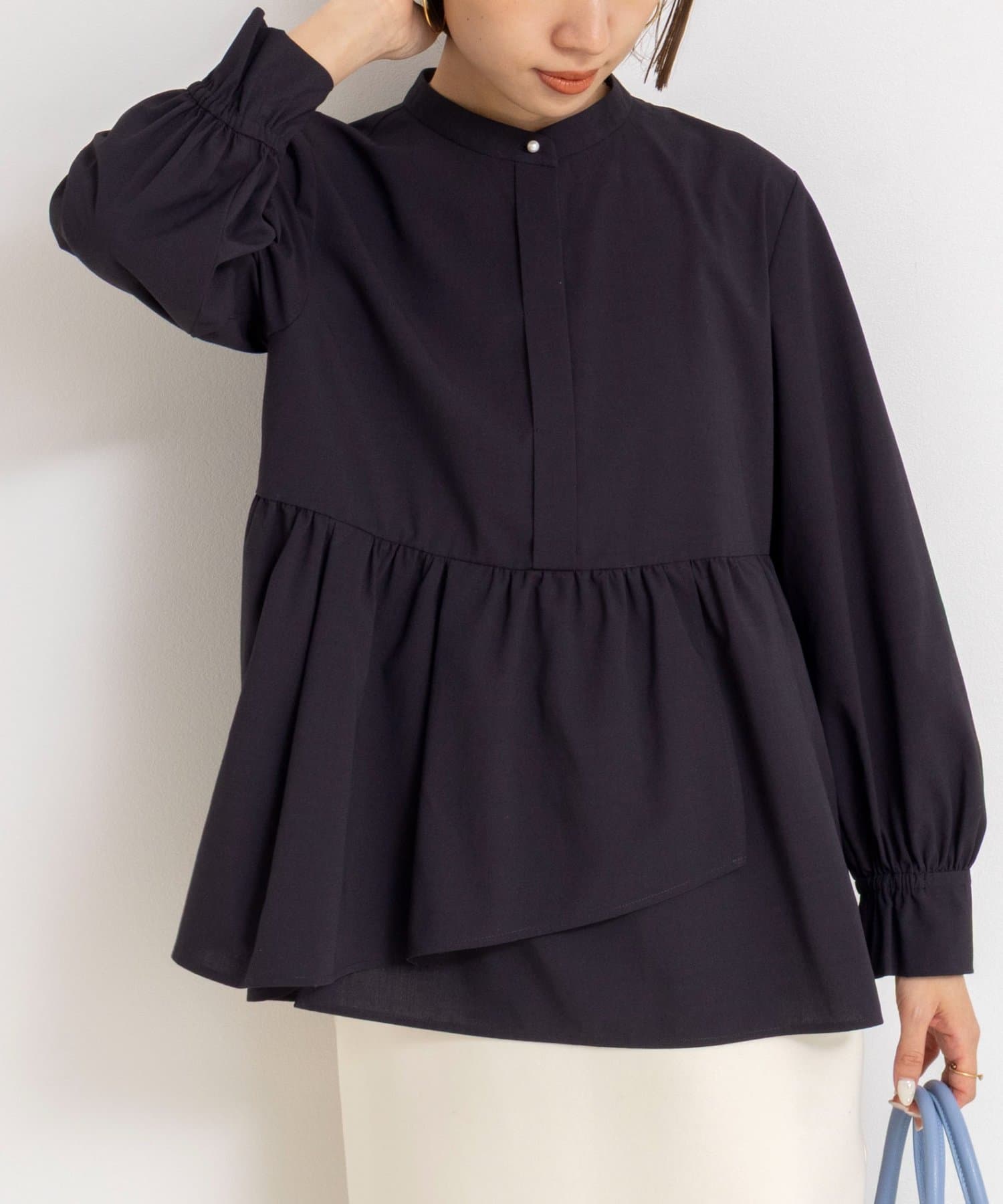 NOLLEY'S(ノーリーズ) ウォッシャブルイレギュラーヘムブラウス