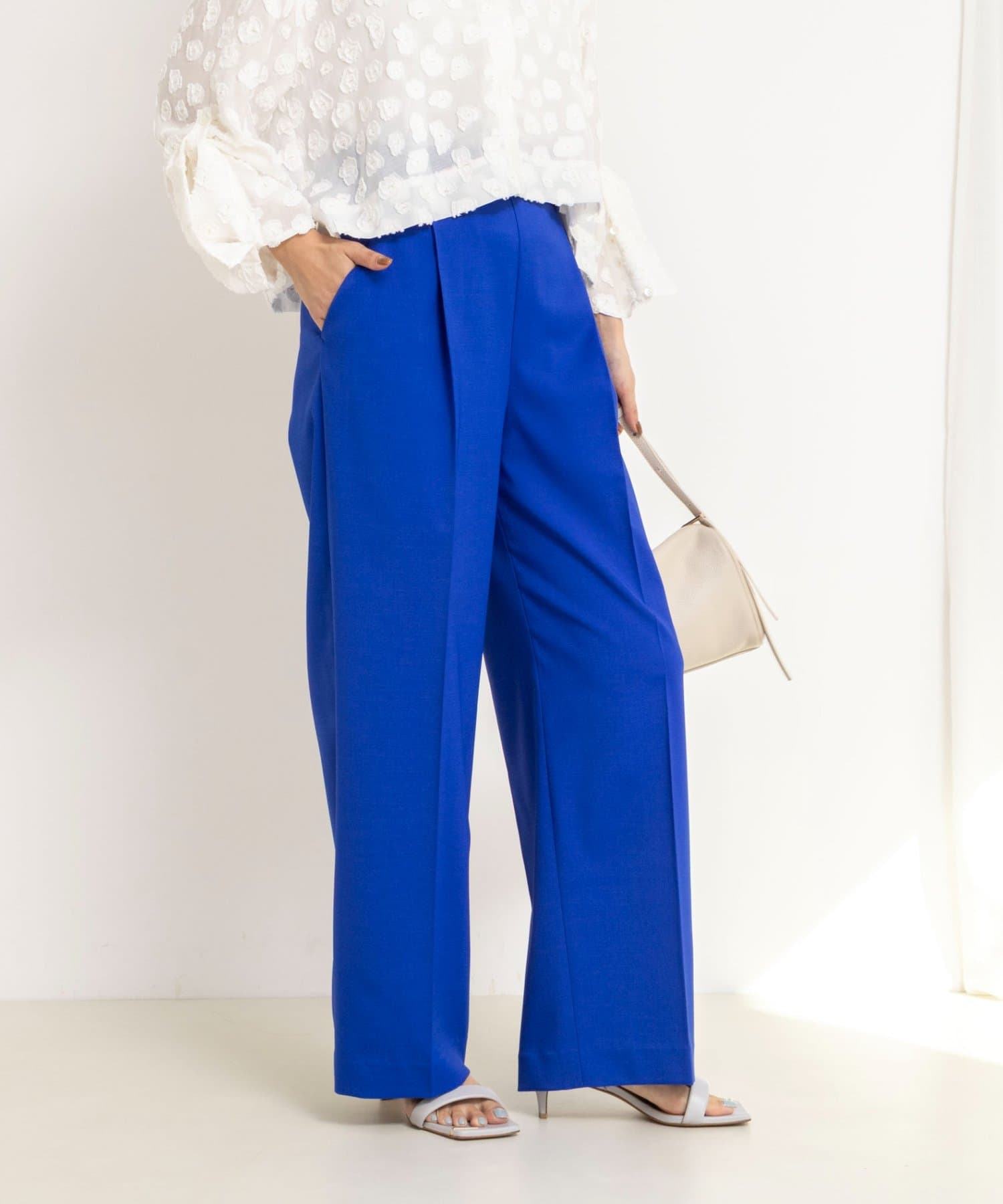 NOLLEY'S(ノーリーズ) ウォッシャブルドライツイルワイドパンツ