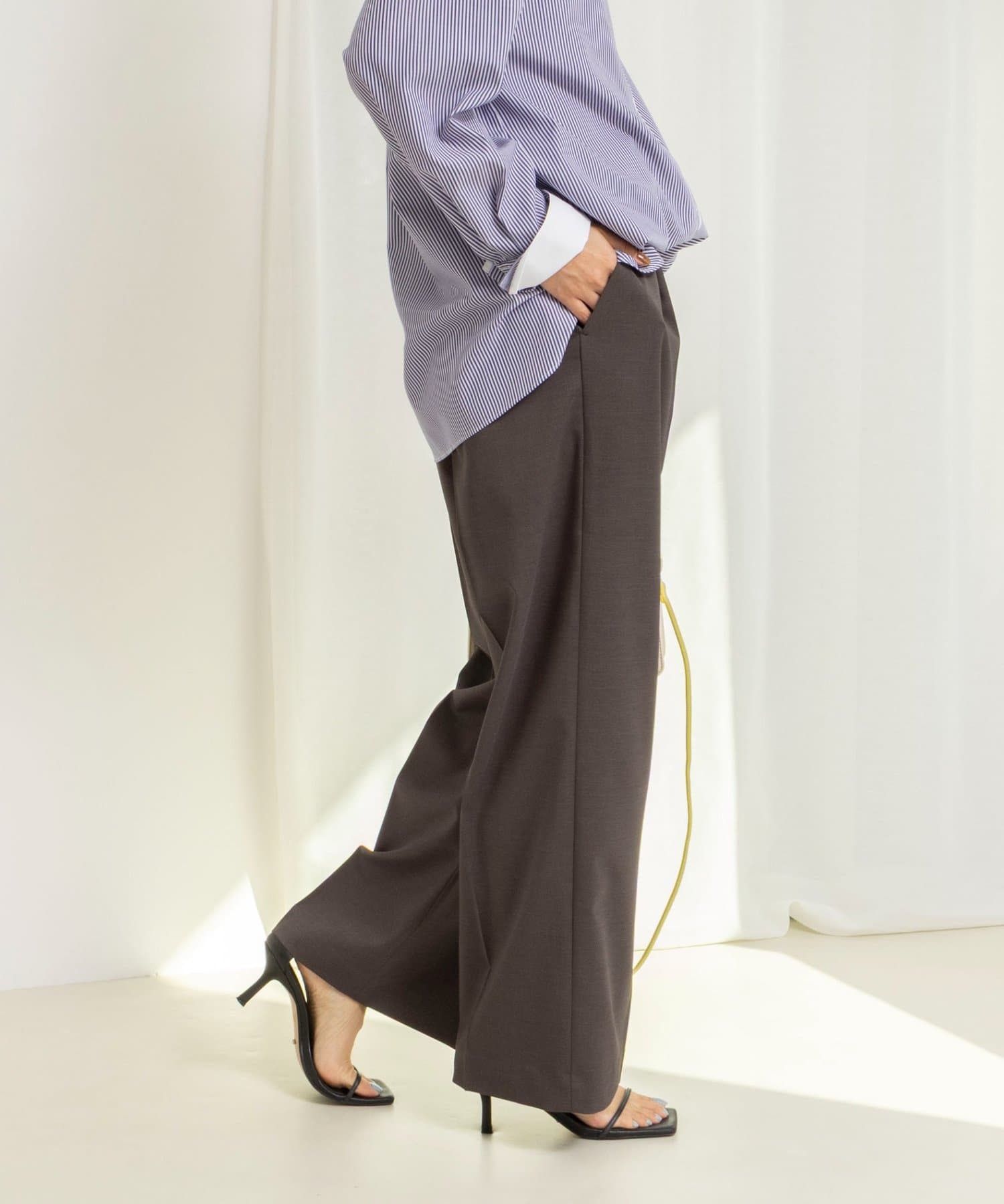 NOLLEY'S(ノーリーズ) ウォッシャブルドライツイルワイドパンツ