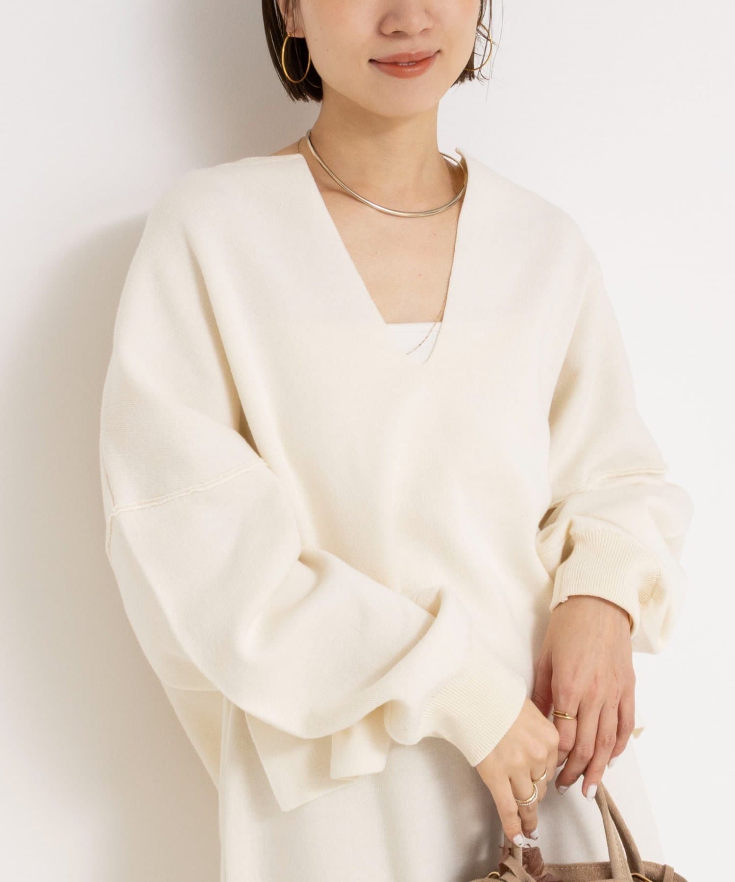 NOLLEY'S(ノーリーズ) 《手洗い可能》《アンサンブル対応》スウェットライクニットプルオーバー