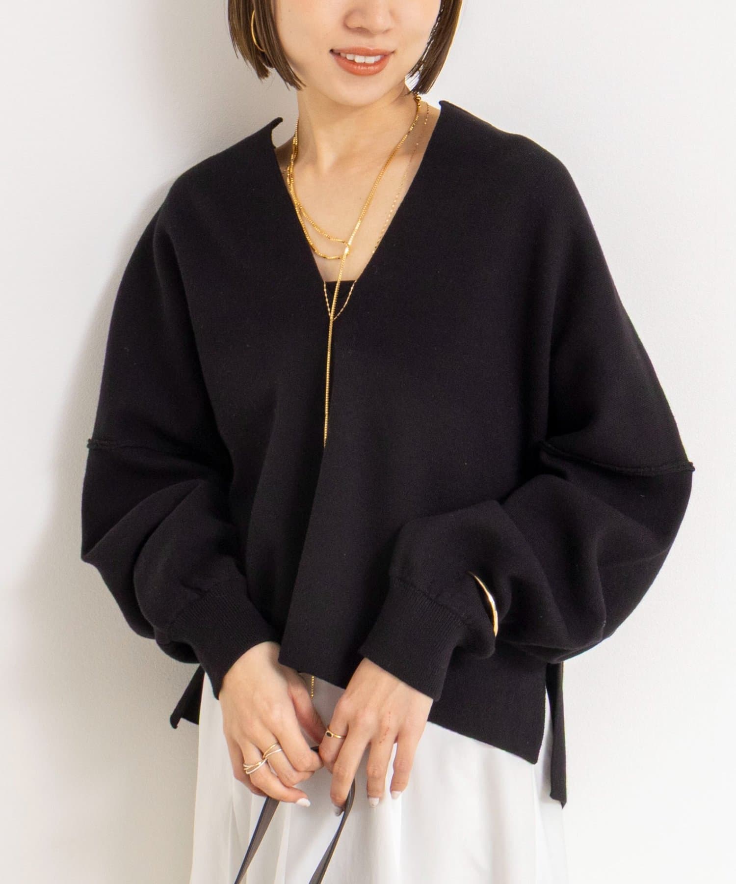 NOLLEY'S(ノーリーズ) 《手洗い可能》《アンサンブル対応》スウェットライクニットプルオーバー