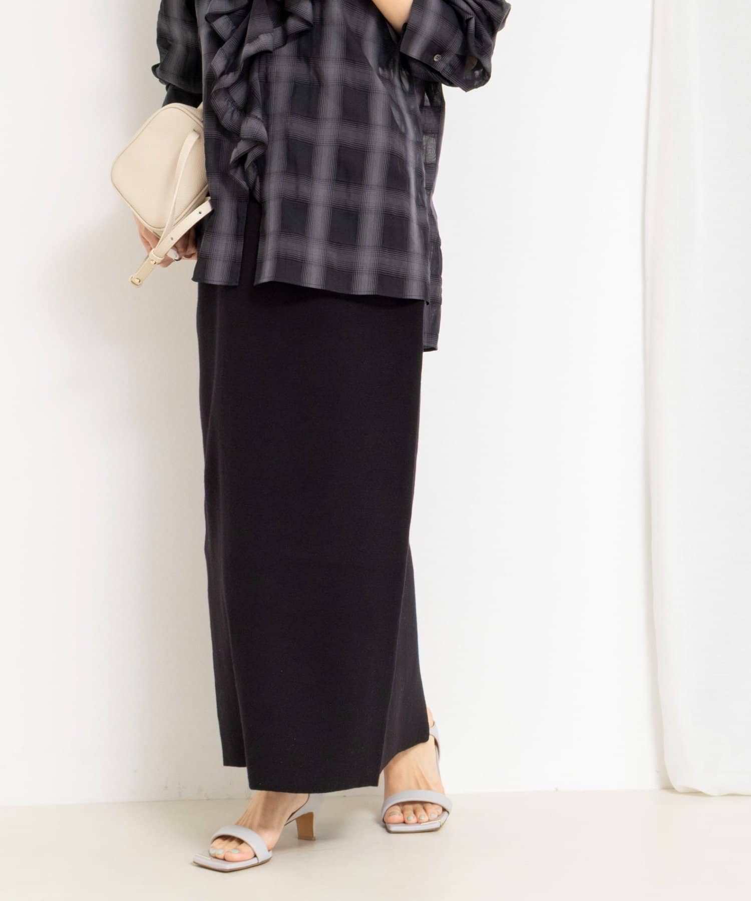 NOLLEY'S(ノーリーズ) 《手洗い可能》《セットアップ対応》スウェットライク2WAYニットスカート