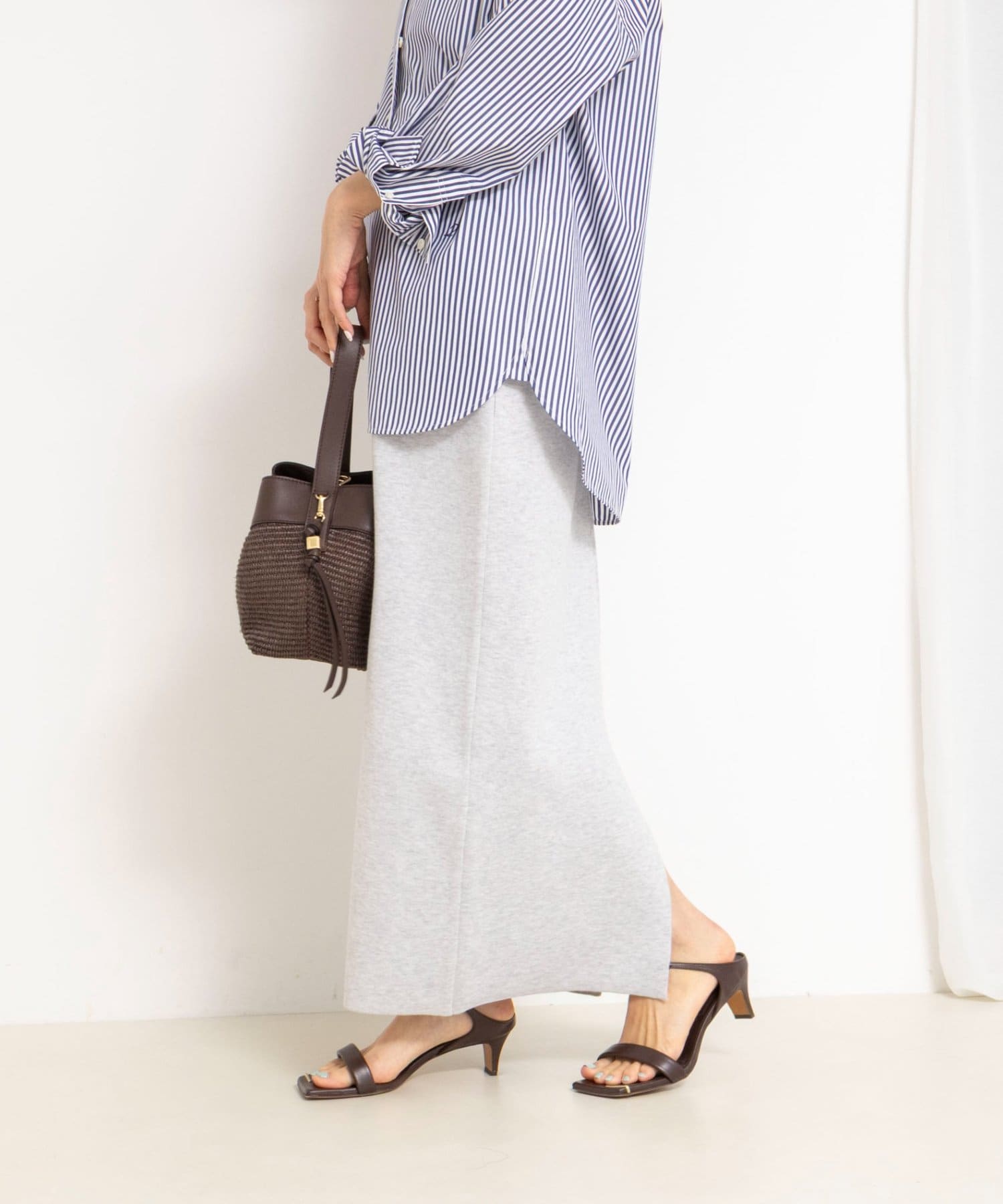 NOLLEY'S(ノーリーズ) 《手洗い可能》《セットアップ対応》スウェットライク2WAYニットスカート