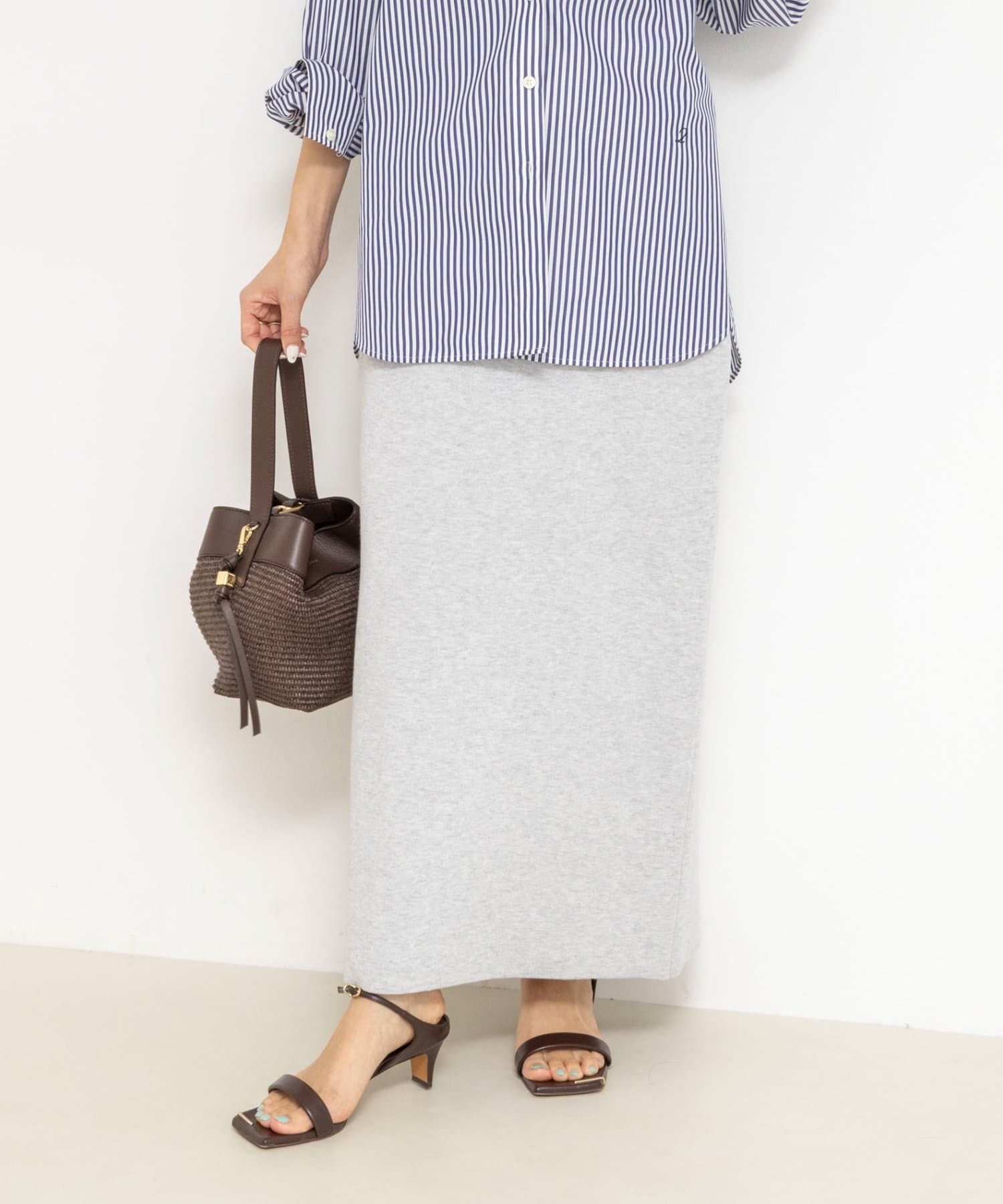 NOLLEY'S(ノーリーズ) 《手洗い可能》《セットアップ対応》スウェットライク2WAYニットスカート