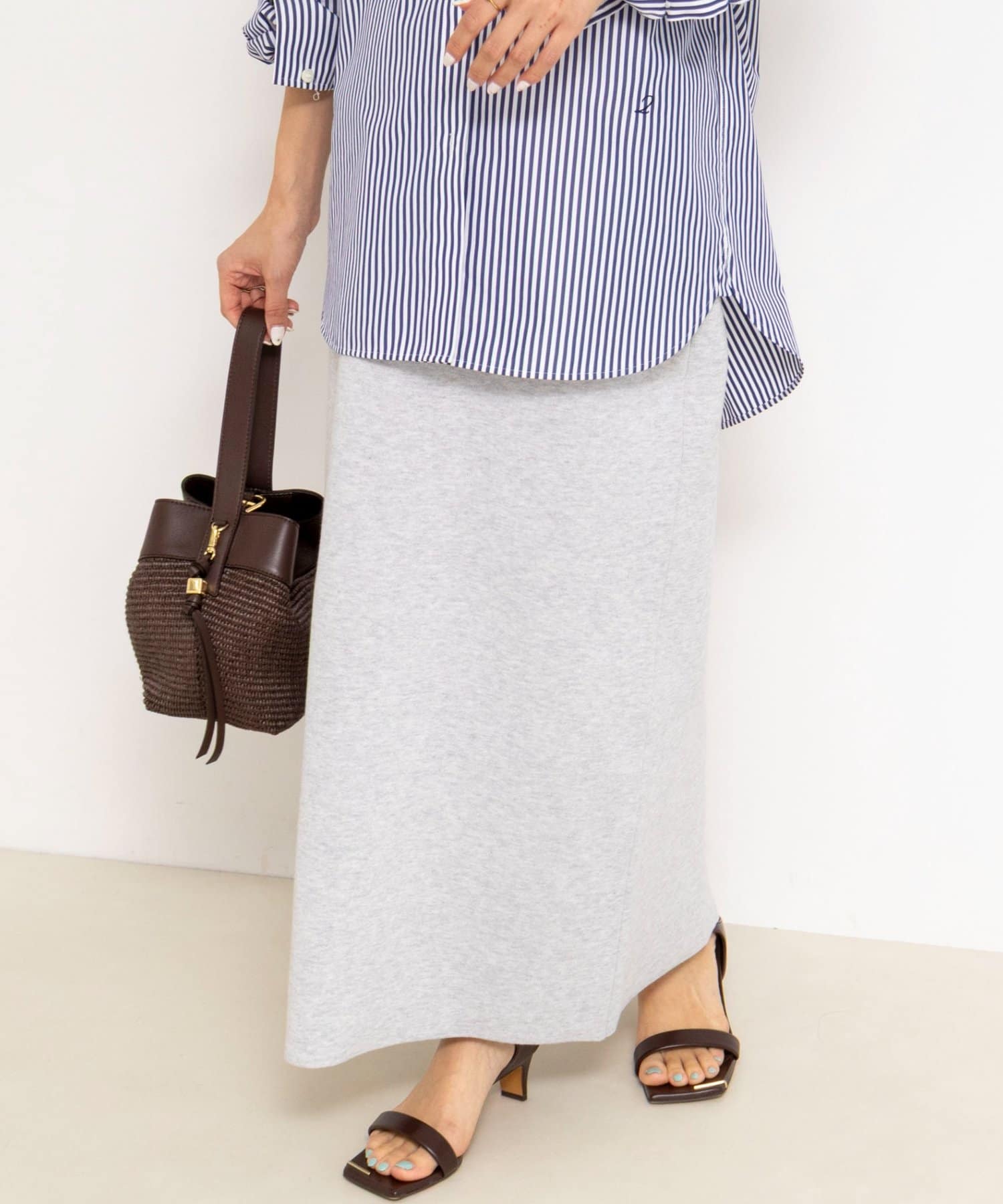 NOLLEY'S(ノーリーズ) 《手洗い可能》《セットアップ対応》スウェットライク2WAYニットスカート