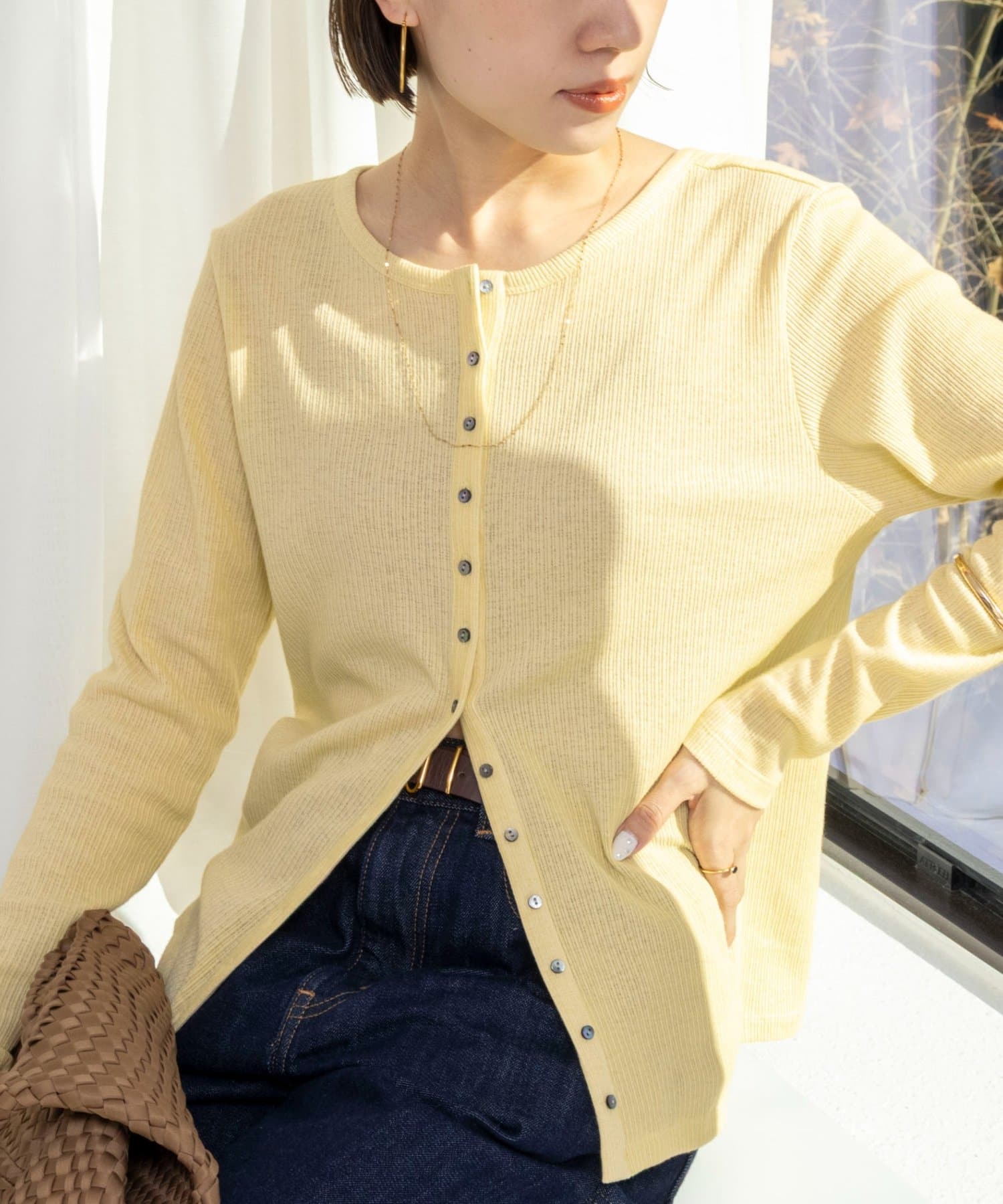 NOLLEY'S(ノーリーズ) ウォッシャブルナチュラルテレコ2WAYカーデ