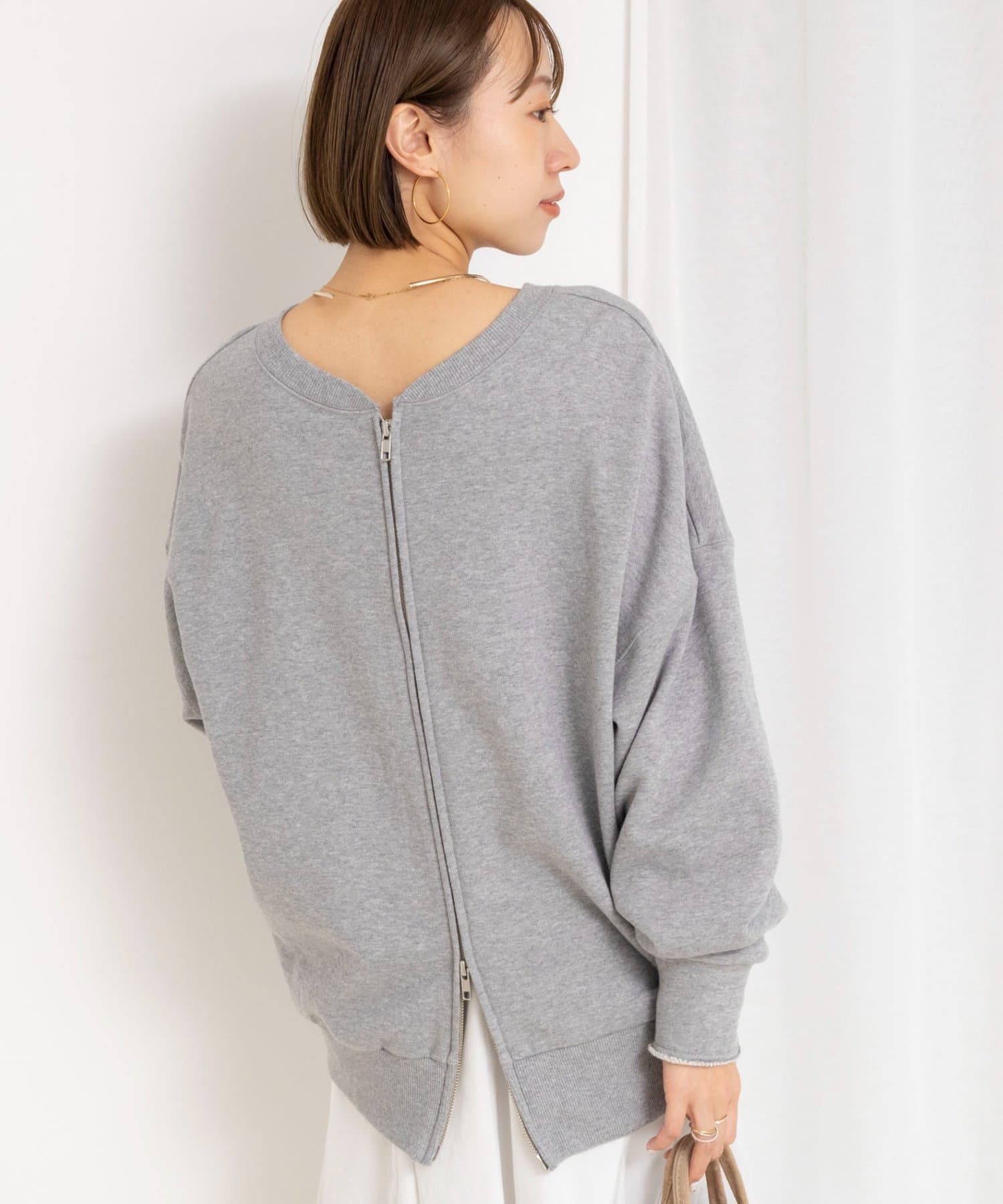 NOLLEY'S(ノーリーズ) ウォッシャブル2WAYロングジップスウェット