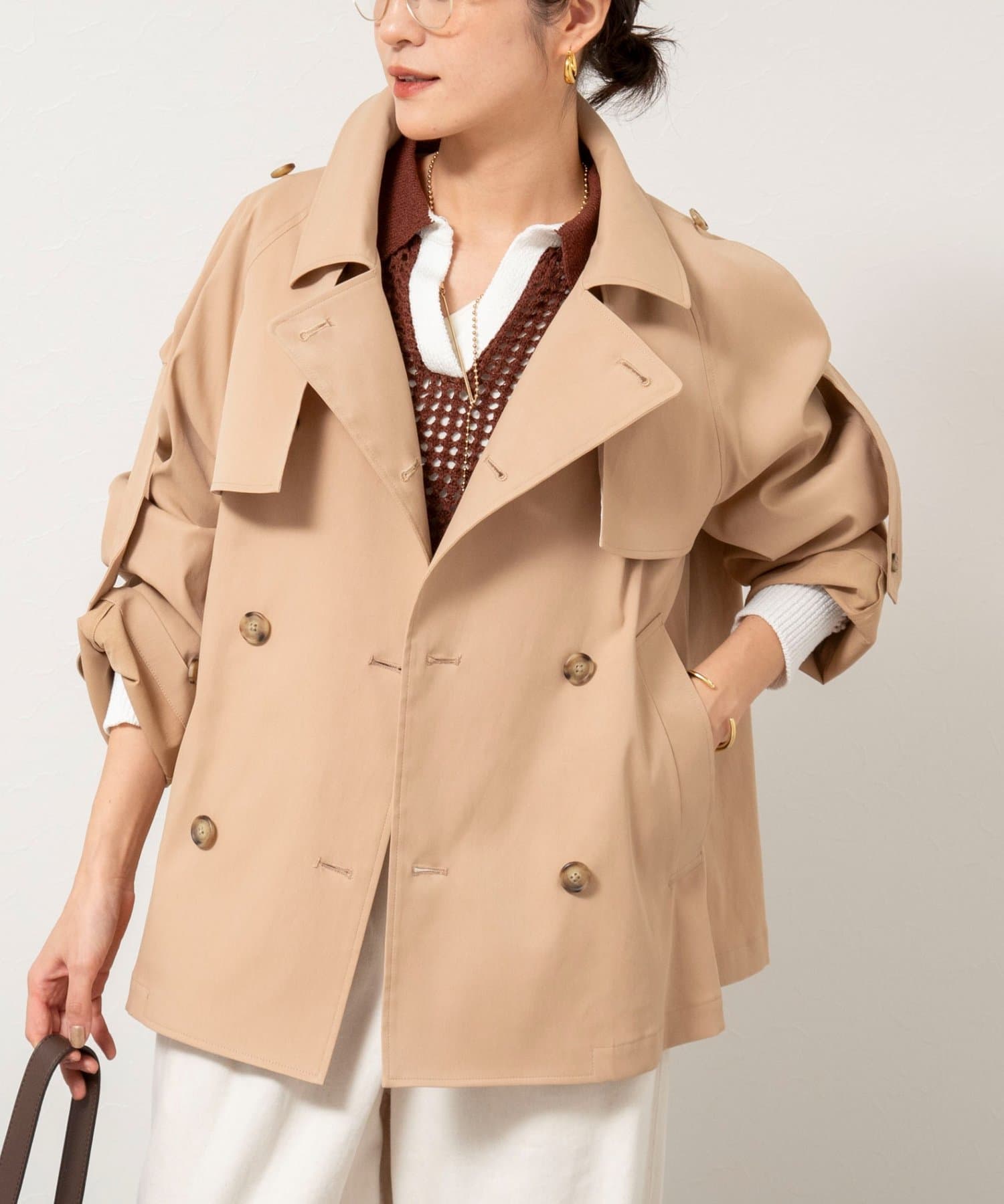 NOLLEY'S(ノーリーズ) NMPウォッシャブルショートトレンチコート