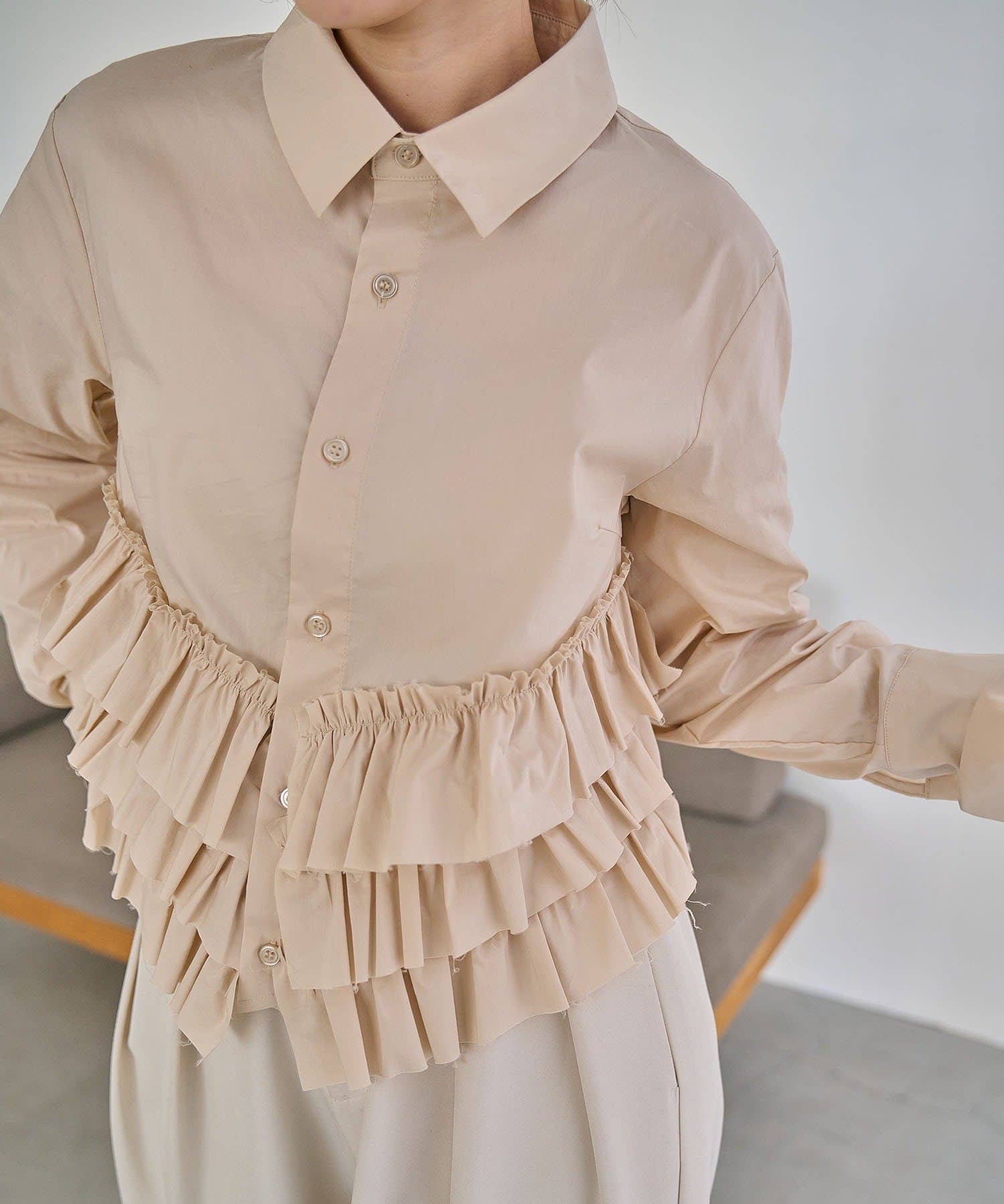 CAPRICIEUX LE'MAGE(カプリシュレマージュ) 裾フリルシャツ