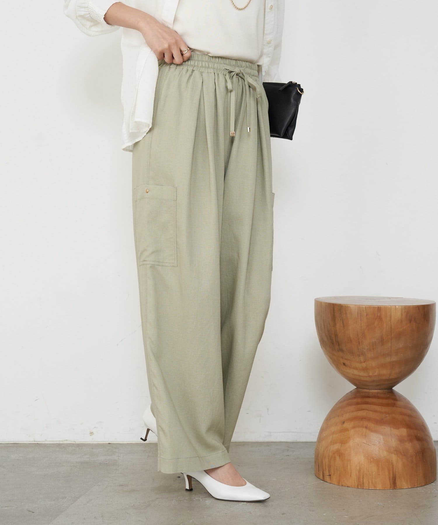 Jena　espace merveilleux(ジェナ　エスパスメルヴェイユ) 【大人カジュアルに決まる】テンセルリネンカーゴパンツ