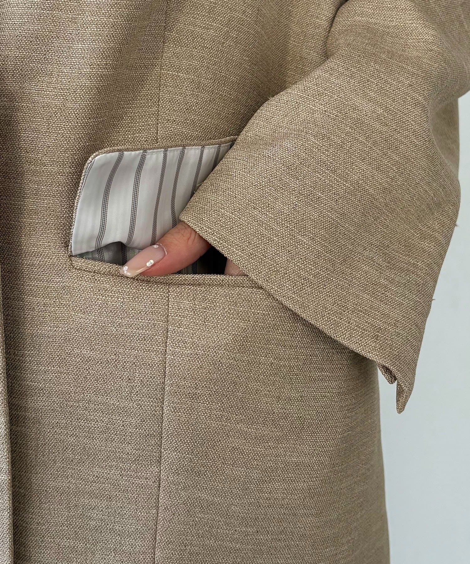 CAPRICIEUX LE'MAGE(カプリシュレマージュ) 【サイズ展開あり】〈C.L〉リネンタッチテーラードジャケット