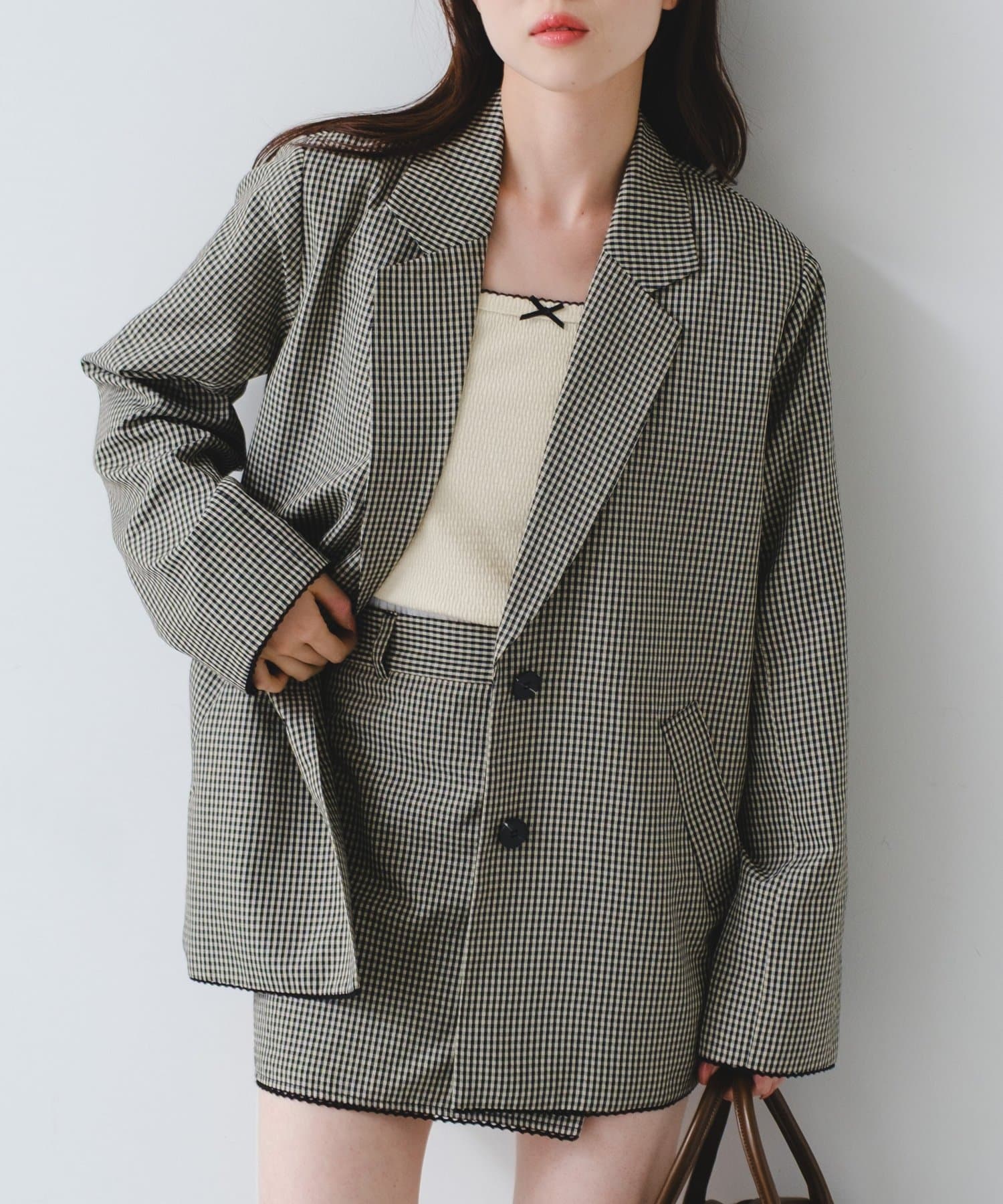 Kastane(カスタネ) 【2.7(土)11:00〜2.8(日)ポイントUP開催/2026SSカタログ/セットアップ対応】ピコレースチェックジャケット