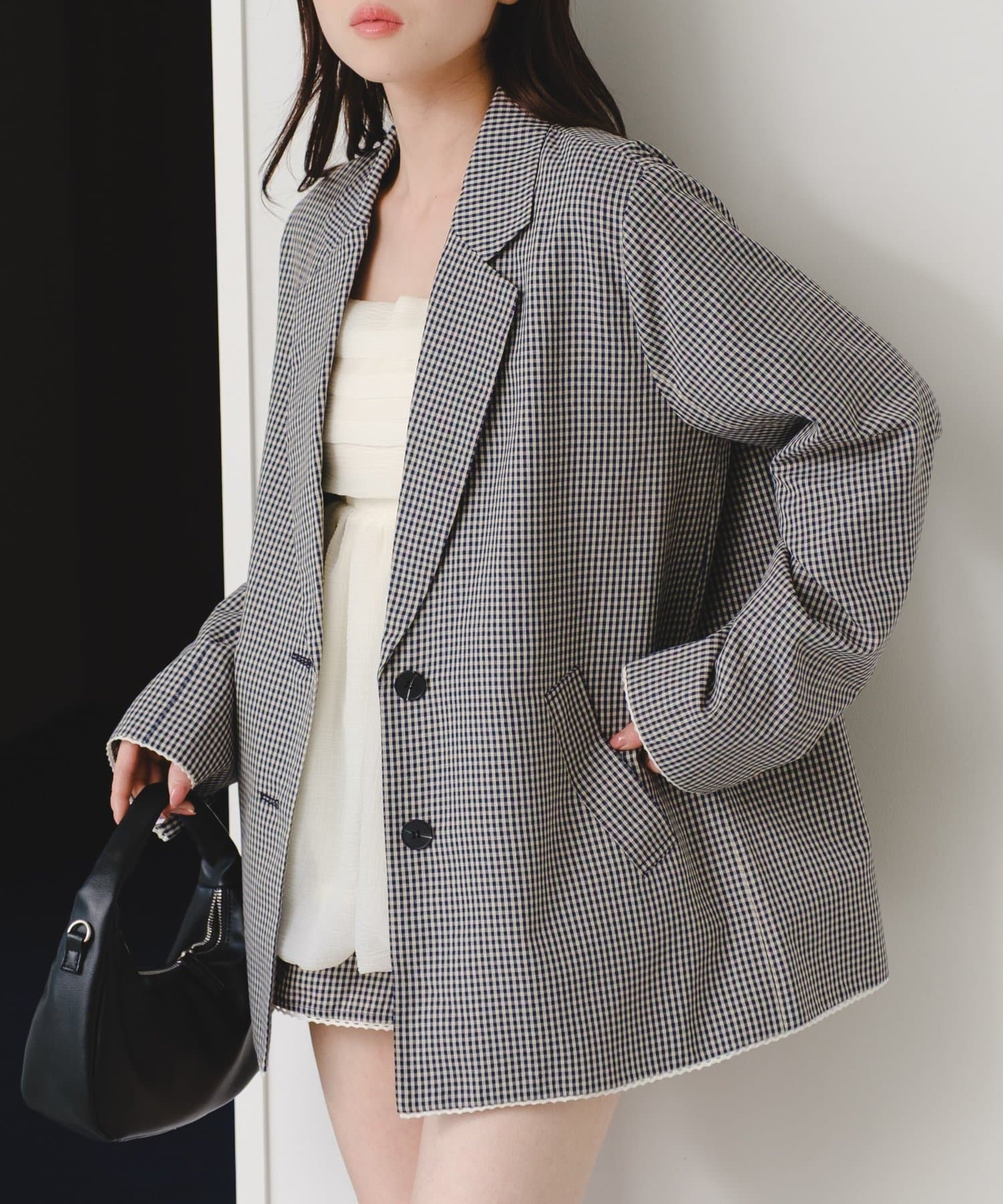 Kastane(カスタネ) 【2.7(土)11:00〜2.8(日)ポイントUP開催/2026SSカタログ/セットアップ対応】ピコレースチェックジャケット