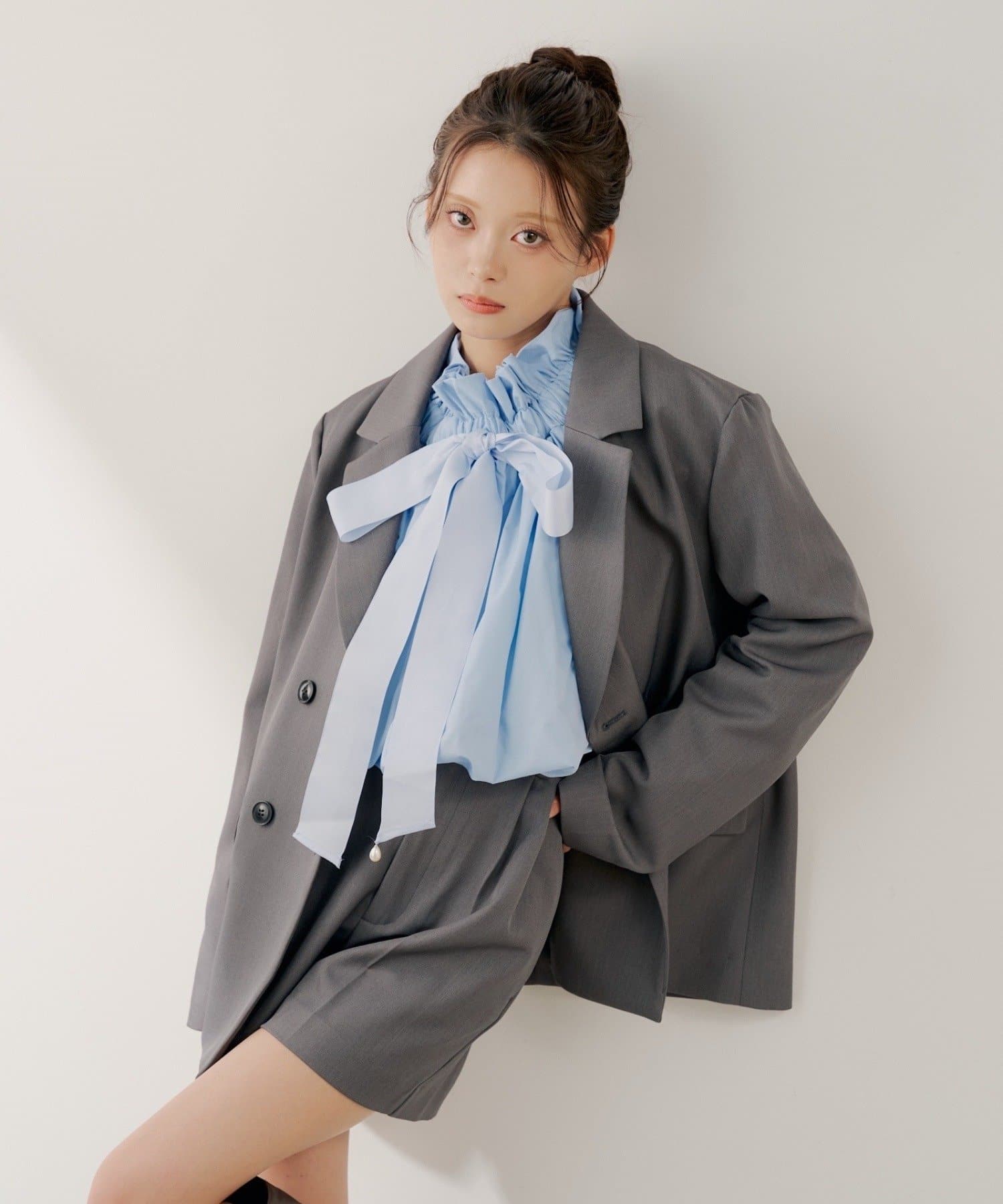 Chico(チコ) 【SALON by Chico】2wayスタンドフリルブラウス