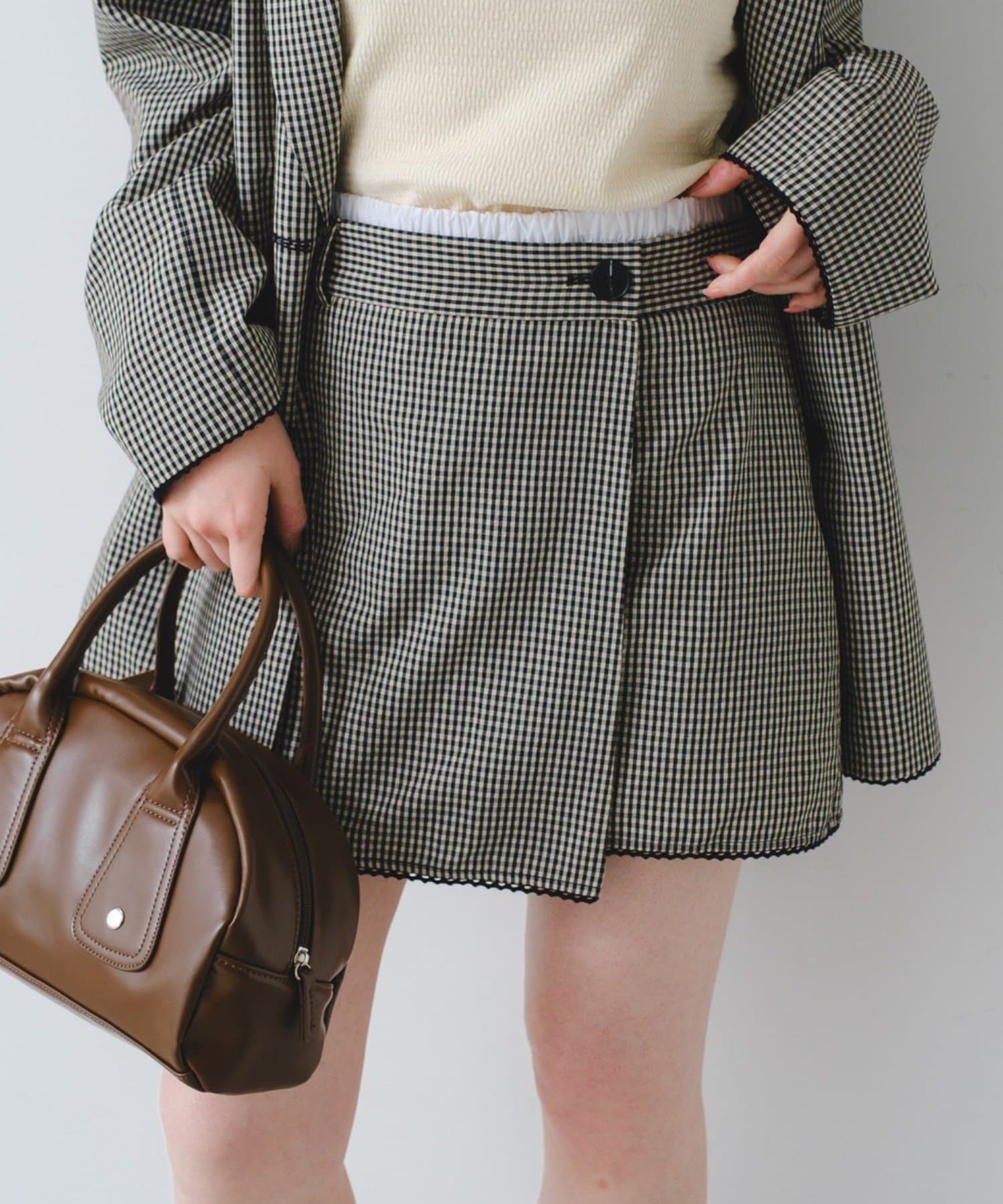 Kastane(カスタネ) 【2.7(土)11:00〜2.8(日)ポイントUP開催/2026SSカタログ/セットアップ対応】ピコレースチェックミニスカート