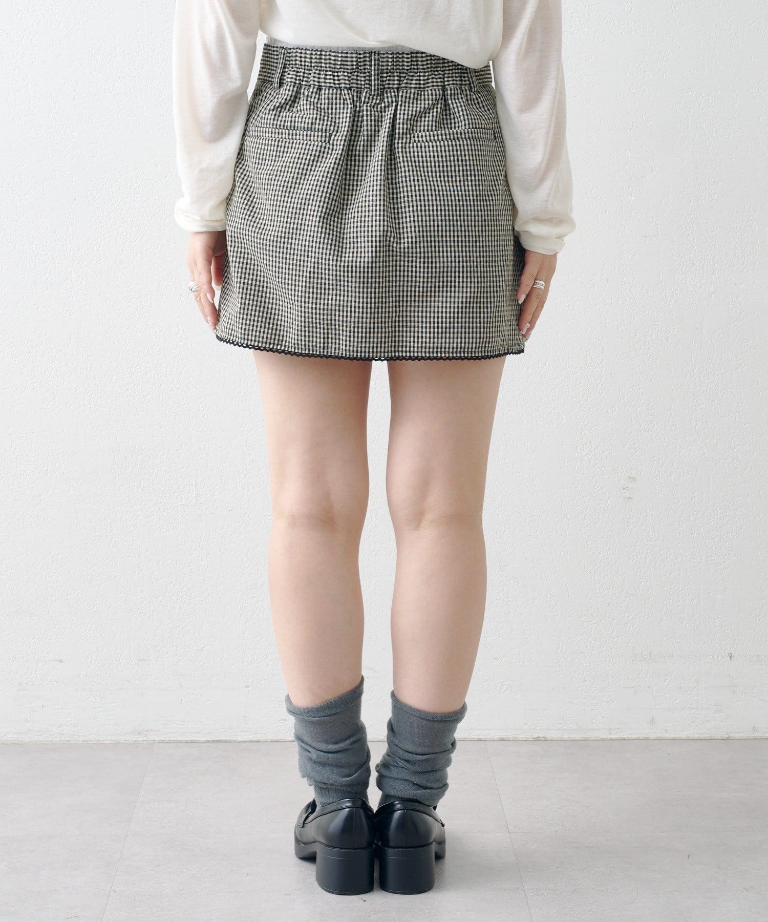 Kastane(カスタネ) 【2.7(土)11:00〜2.8(日)ポイントUP開催/2026SSカタログ/セットアップ対応】ピコレースチェックミニスカート