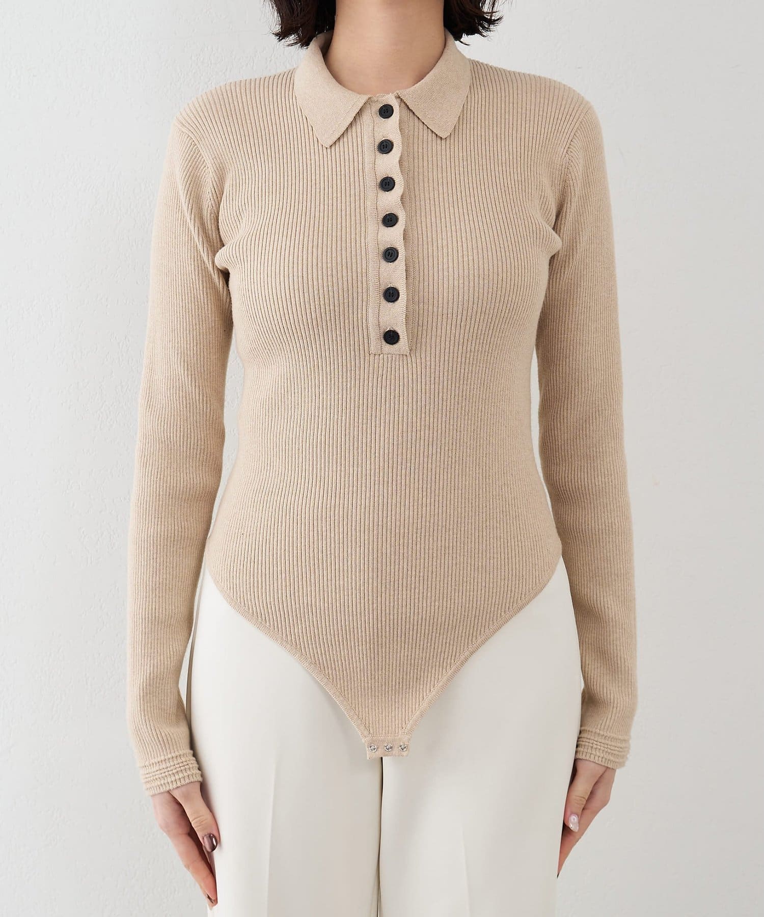 Whim Gazette(ウィム ガゼット) ニットポロボディスーツ