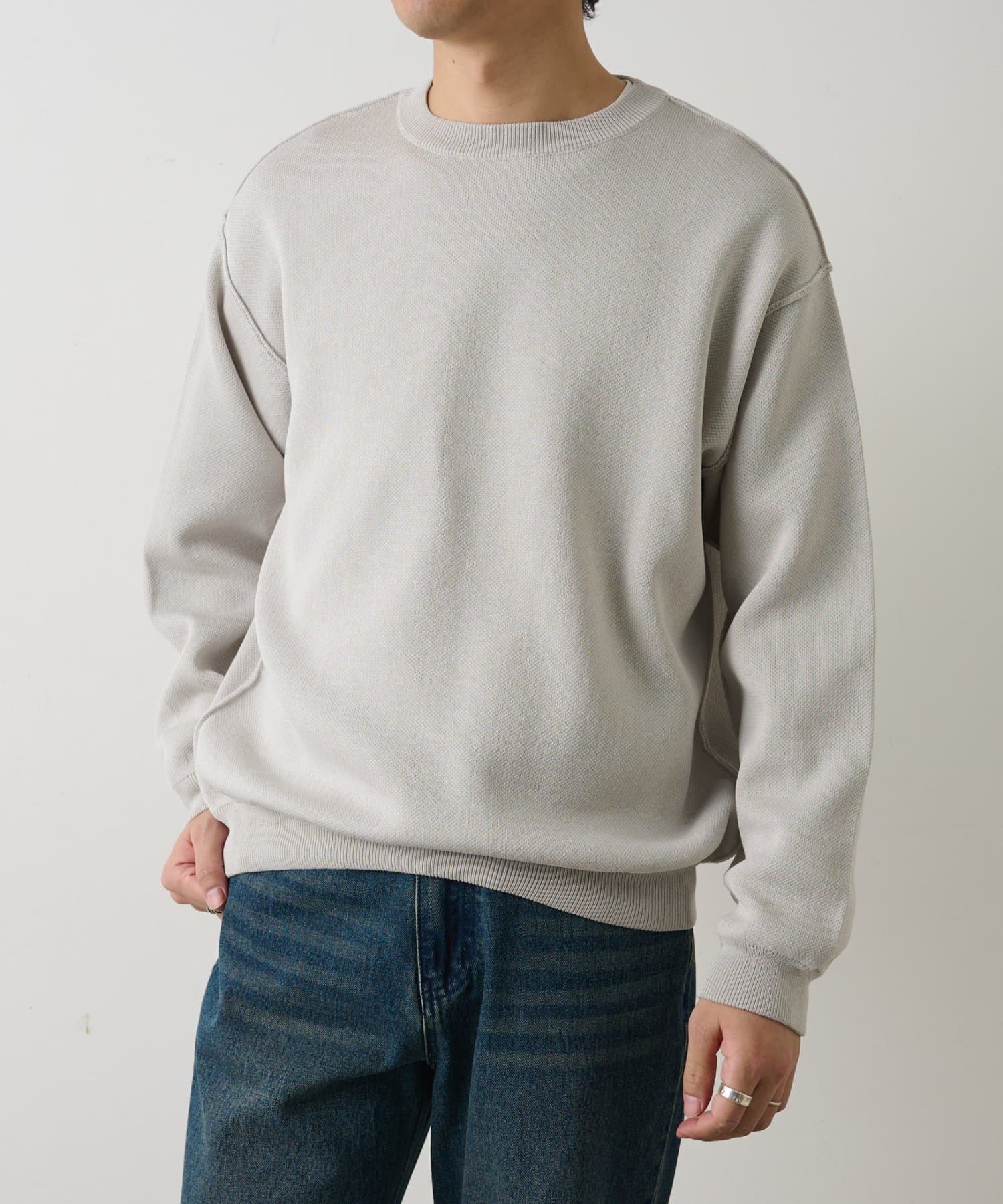 COLONY 2139(コロニー トゥーワンスリーナイン) 配色アウトリンキングニットプルオーバー