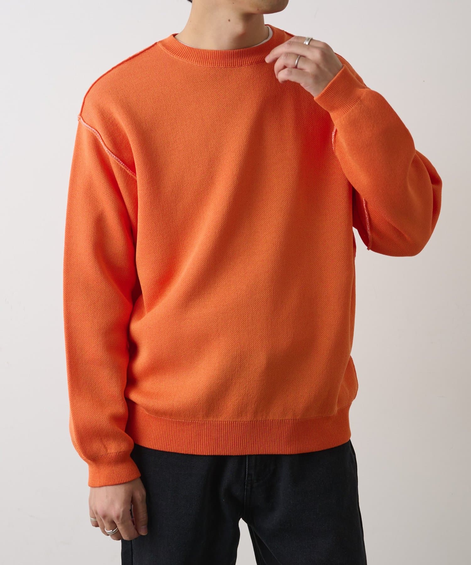 COLONY 2139(コロニー トゥーワンスリーナイン) 配色アウトリンキングニットプルオーバー