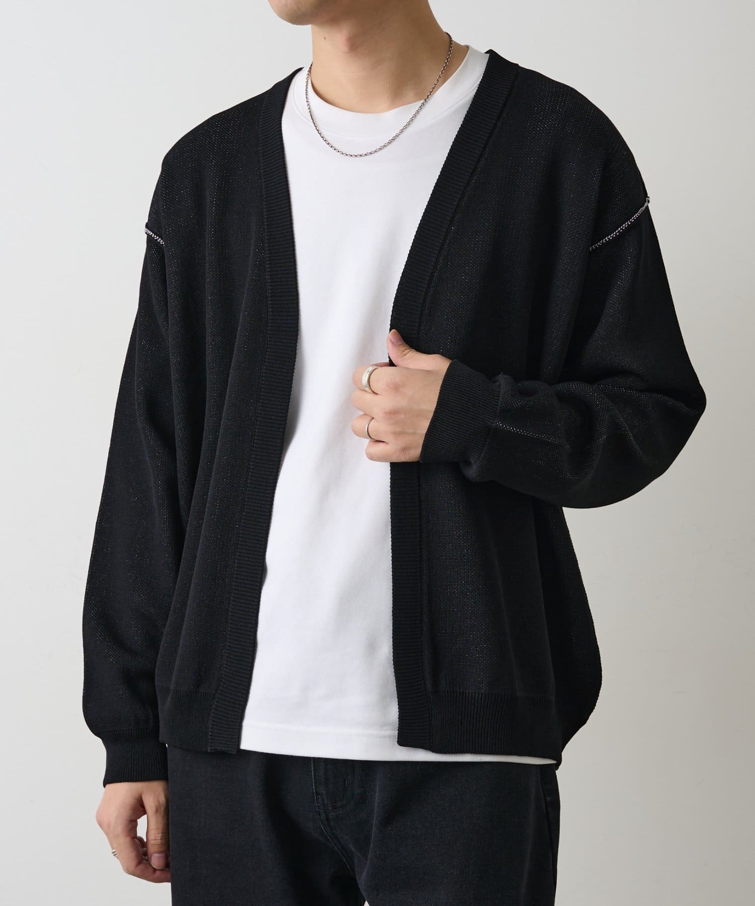 COLONY 2139(コロニー トゥーワンスリーナイン) 配色アウトリンキングニットカーディガン