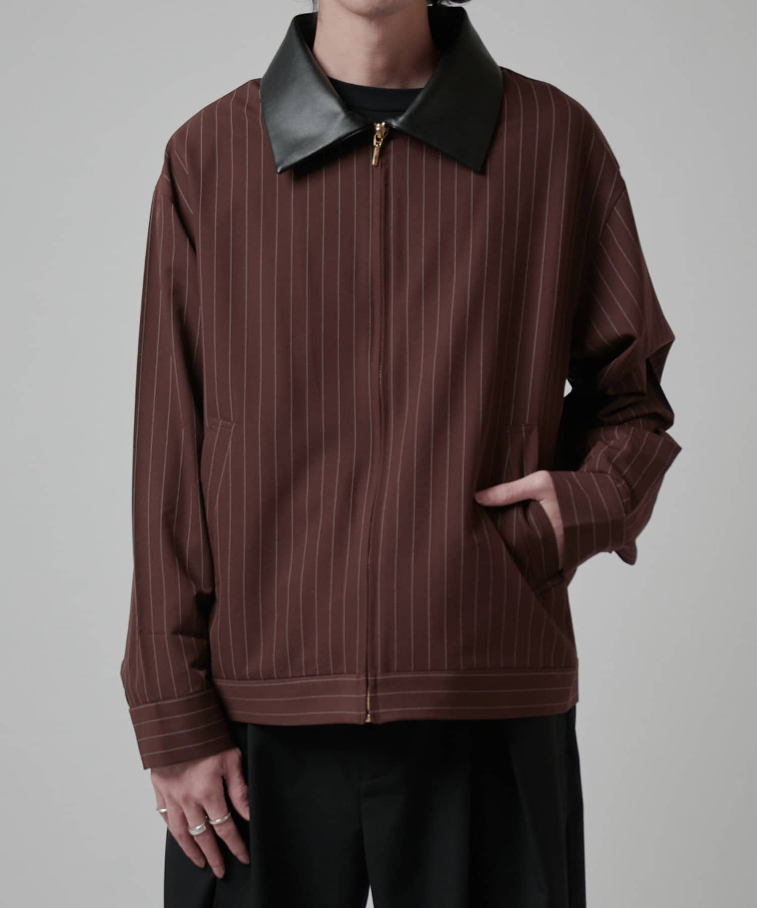 Lui's(ルイス) ピンストライプジップシャツブルゾン