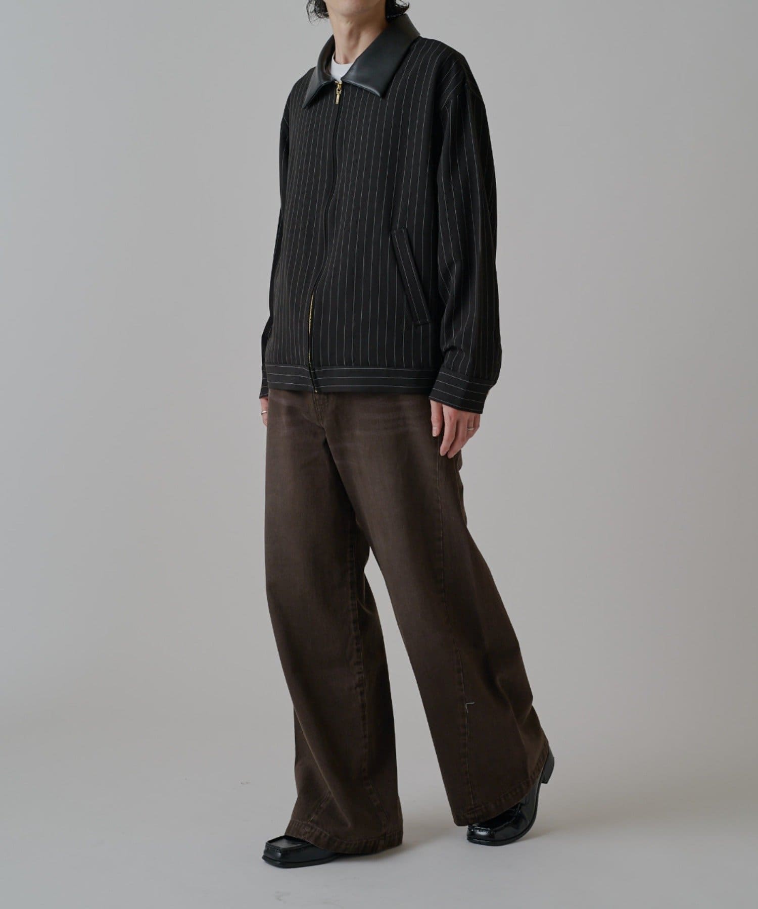 Lui's(ルイス) ピンストライプジップシャツブルゾン