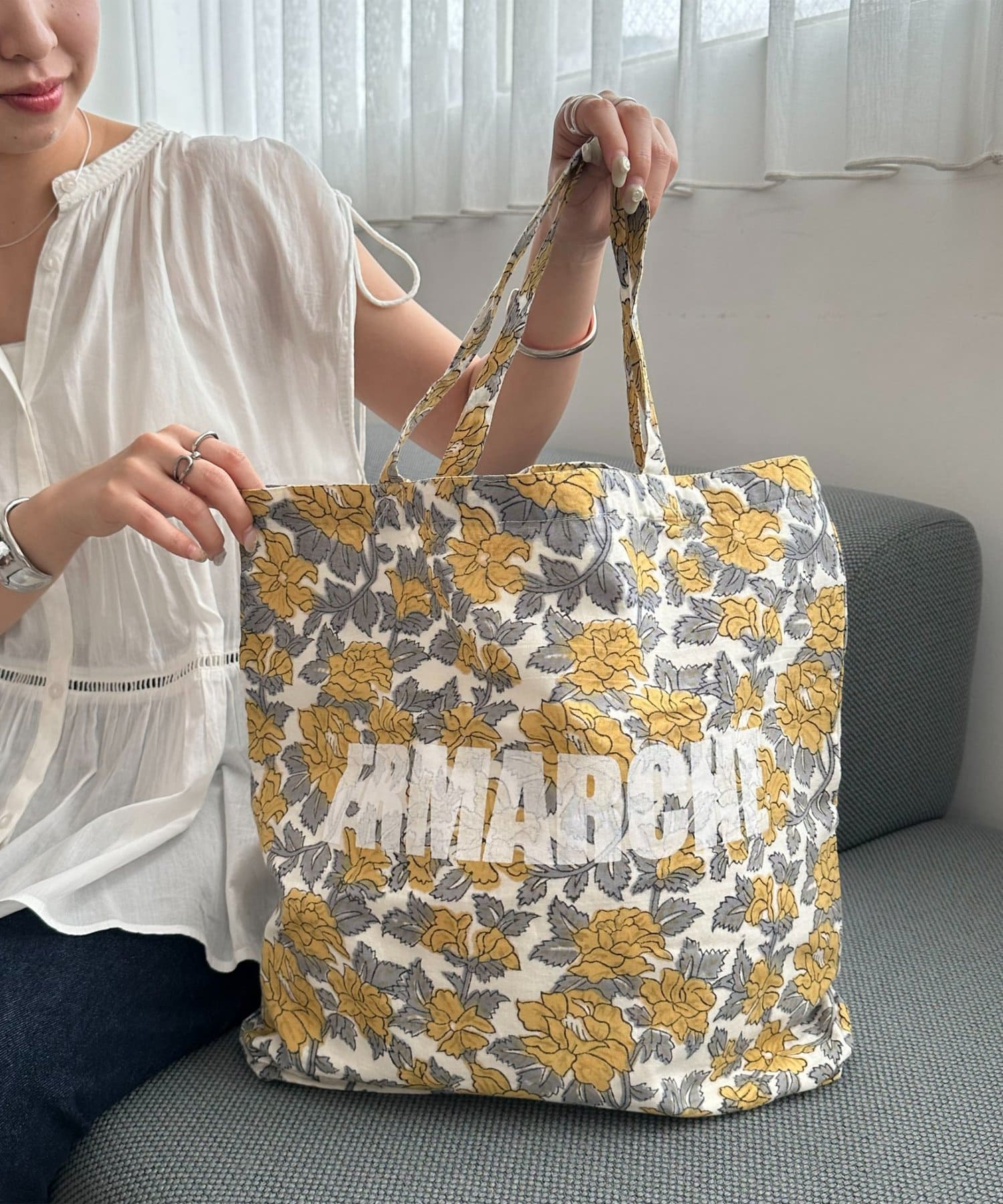 DISCOAT(ディスコート) 【＠fururi_______企画】フルリマルシェブロックプリントトートバッグ《WEB限定カラーあり》