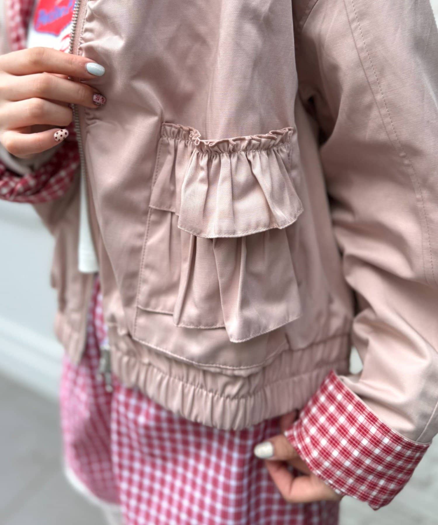 w closet(ダブルクローゼット) フリルポケットブルゾン