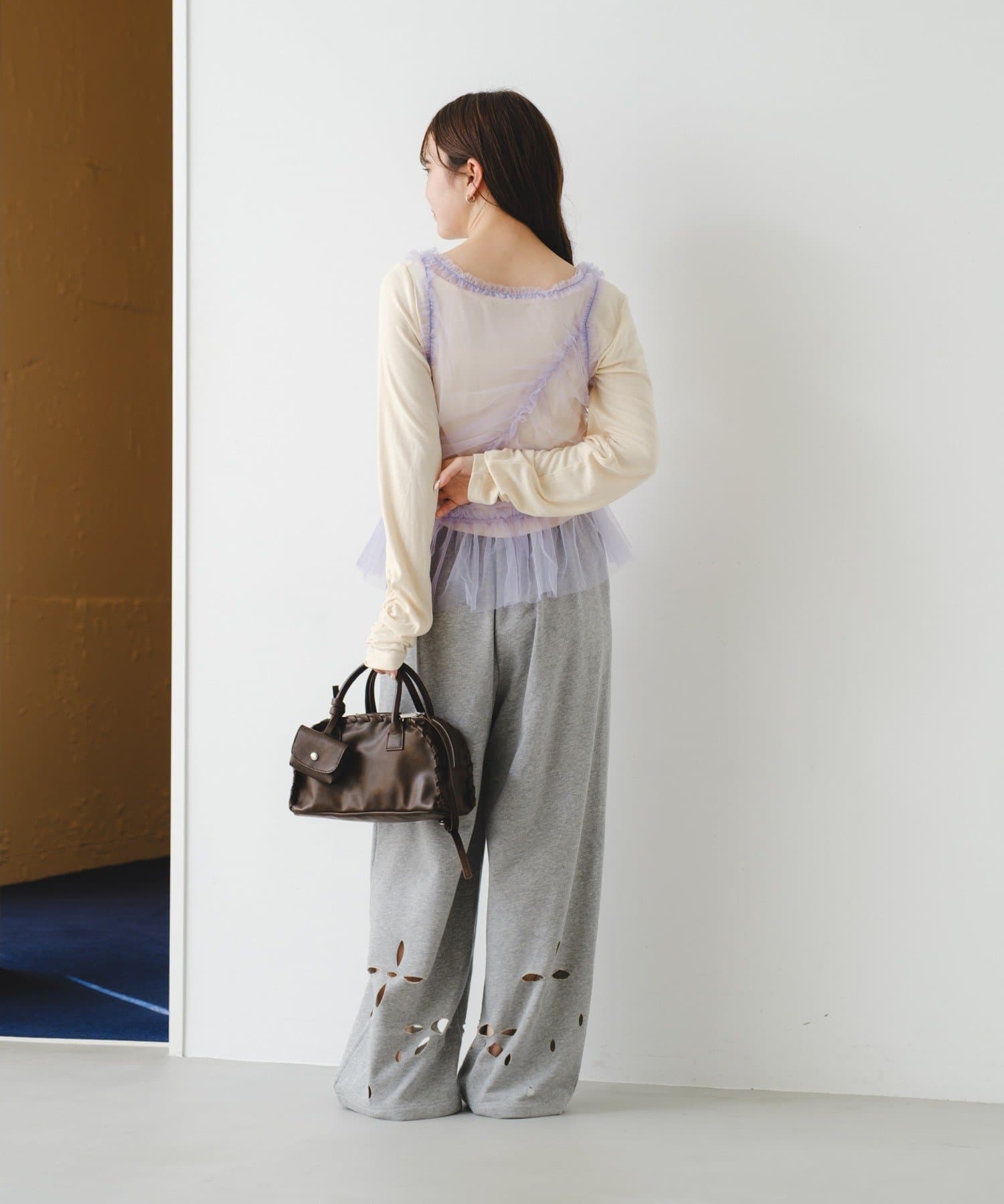 Kastane(カスタネ) 【2.7(土)11:00〜2.8(日)ポイントUP開催/2026SSカタログ】チュールビスチェ×ロンTeeSET