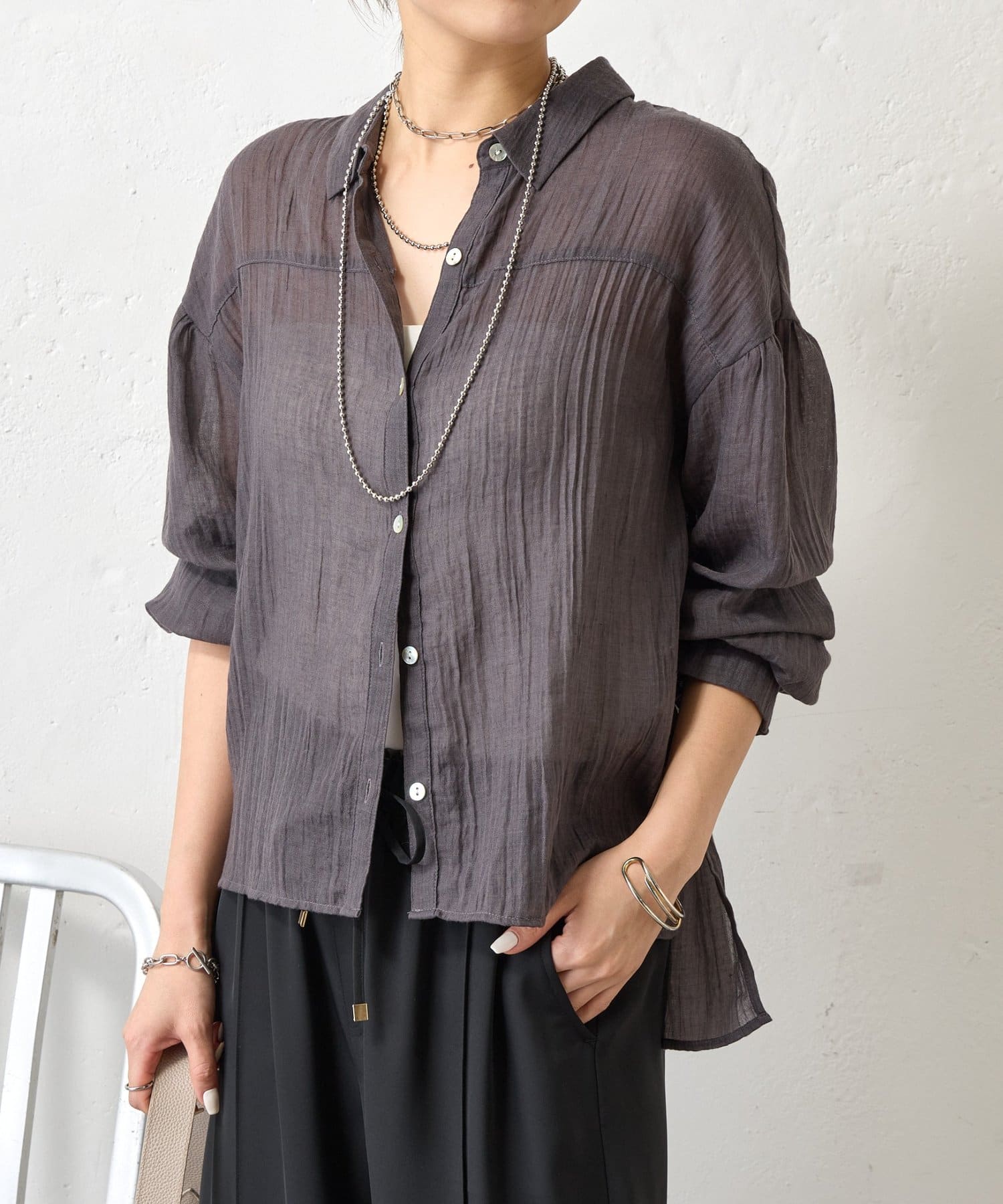 Jena　espace merveilleux(ジェナ　エスパスメルヴェイユ) 袖ギャザーガーゼSH