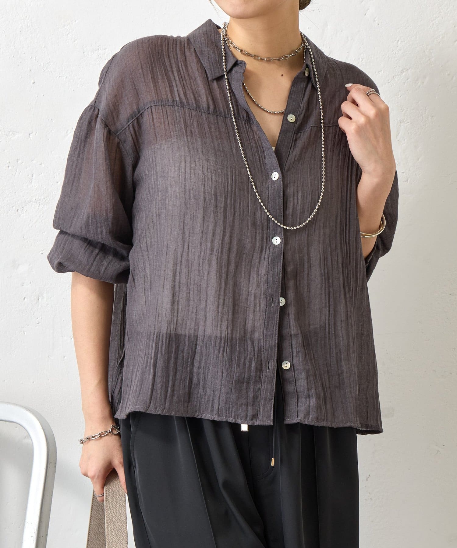 Jena　espace merveilleux(ジェナ　エスパスメルヴェイユ) 袖ギャザーガーゼSH