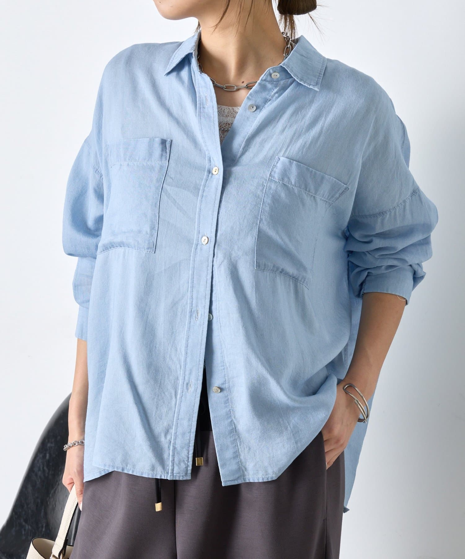 Jena　espace merveilleux(ジェナ　エスパスメルヴェイユ) シアーデニムシャツ