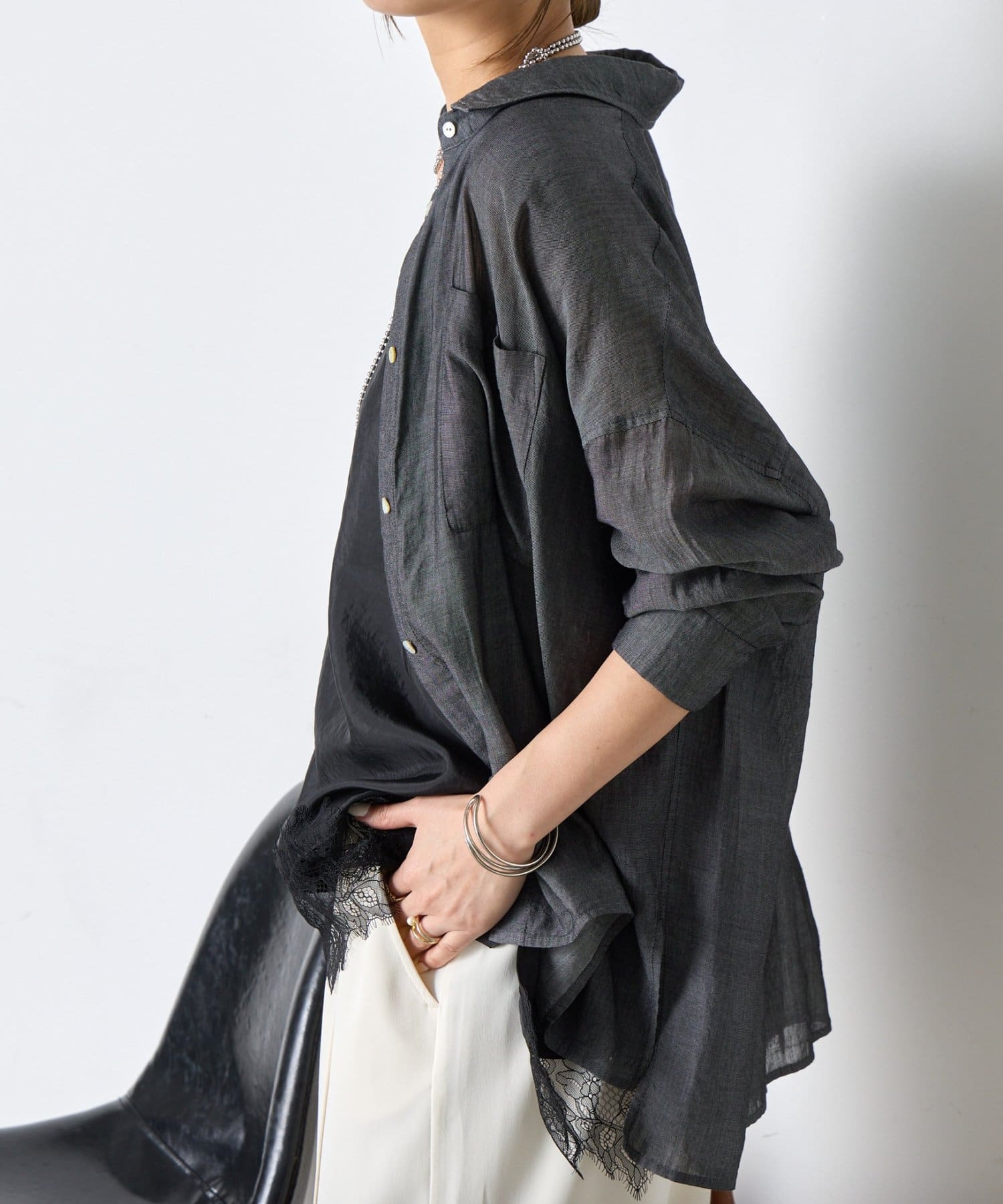 Jena　espace merveilleux(ジェナ　エスパスメルヴェイユ) シアーデニムシャツ