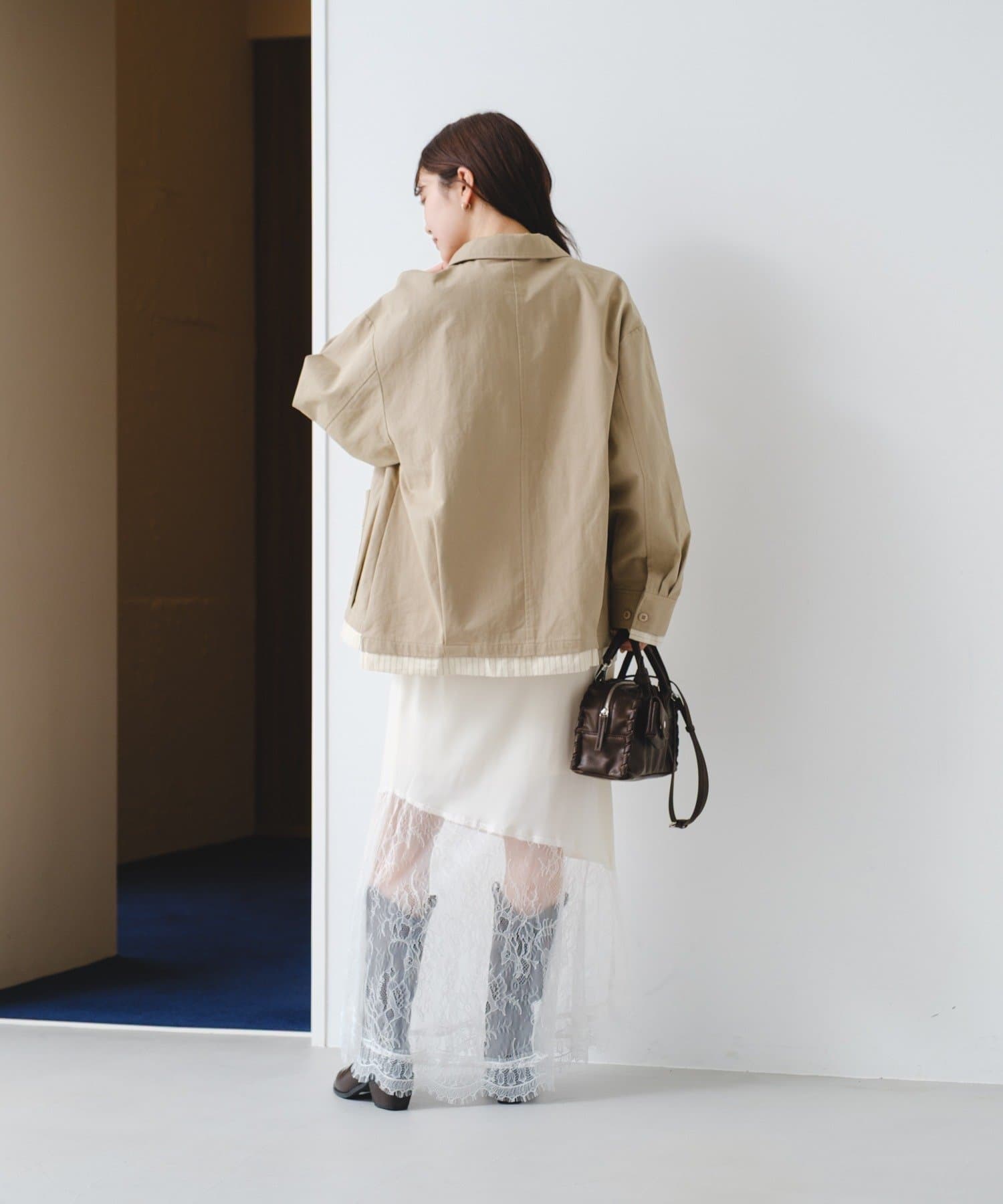 Kastane(カスタネ) 【2.7(土)11:00〜2.8(日)ポイントUP開催/2026SSカタログ】サテンレースアシメスカート