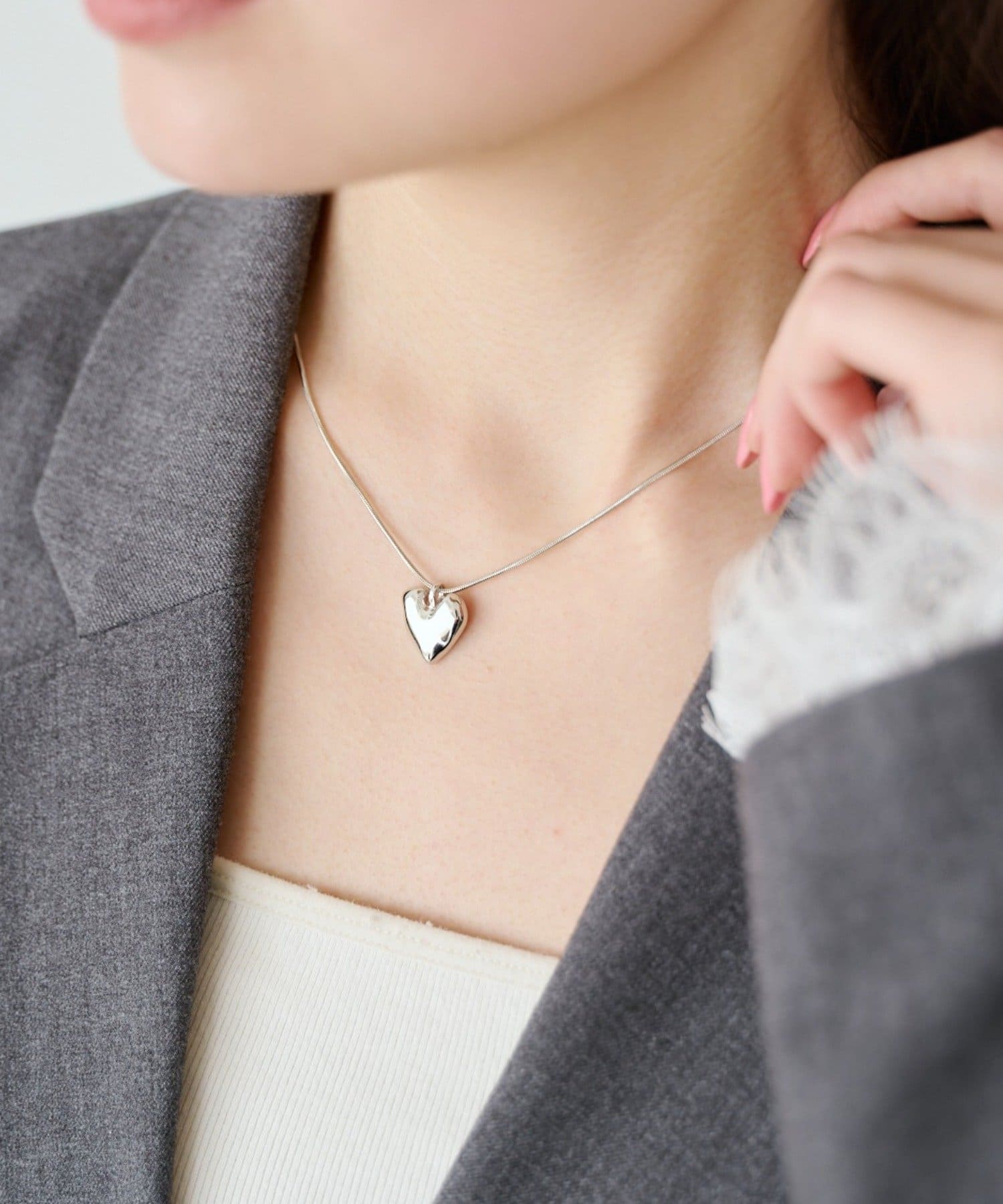 Kastane(カスタネ) 【fiw./3.12(木)12:00発売】ハートスネークネックレス