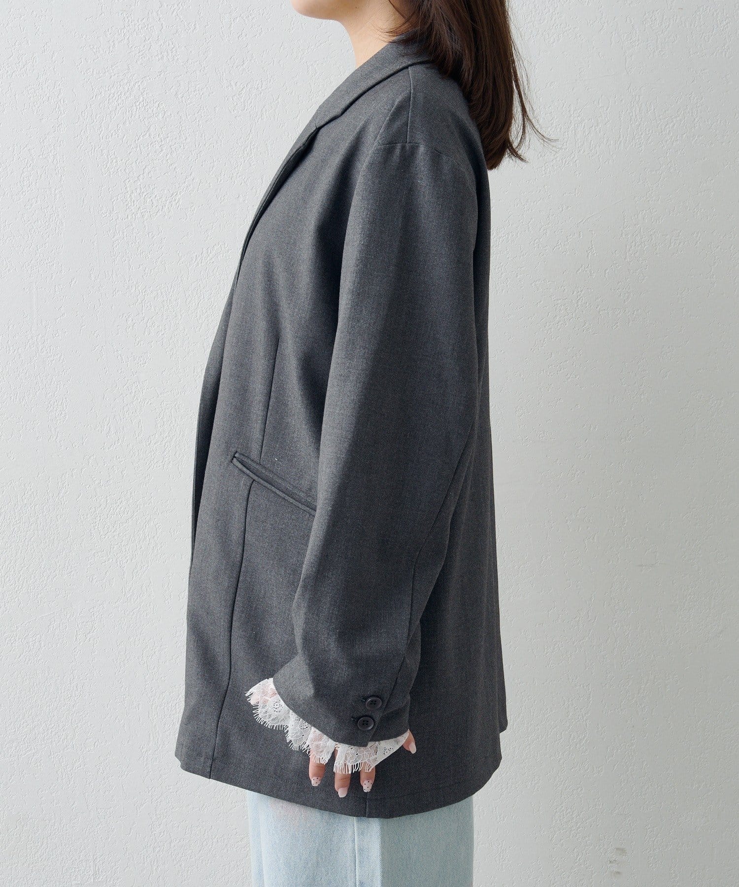 Kastane(カスタネ) 【2.7(土)11:00〜2.8(日)ポイントUP開催/2026SSカタログ/セットアップ対応/レース取り外し可】レースマルチウェイジャケット