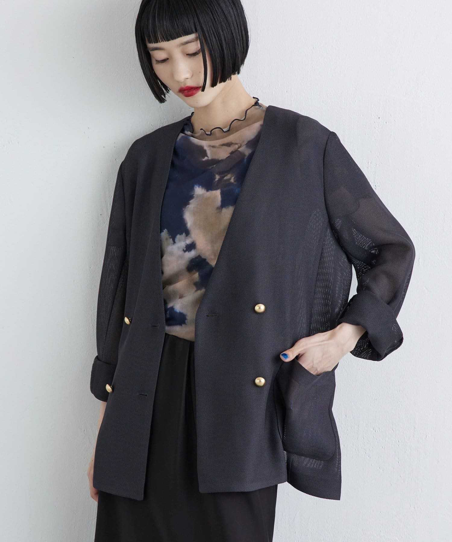 Lui's(ルイス) メッシュノーカラージャケット