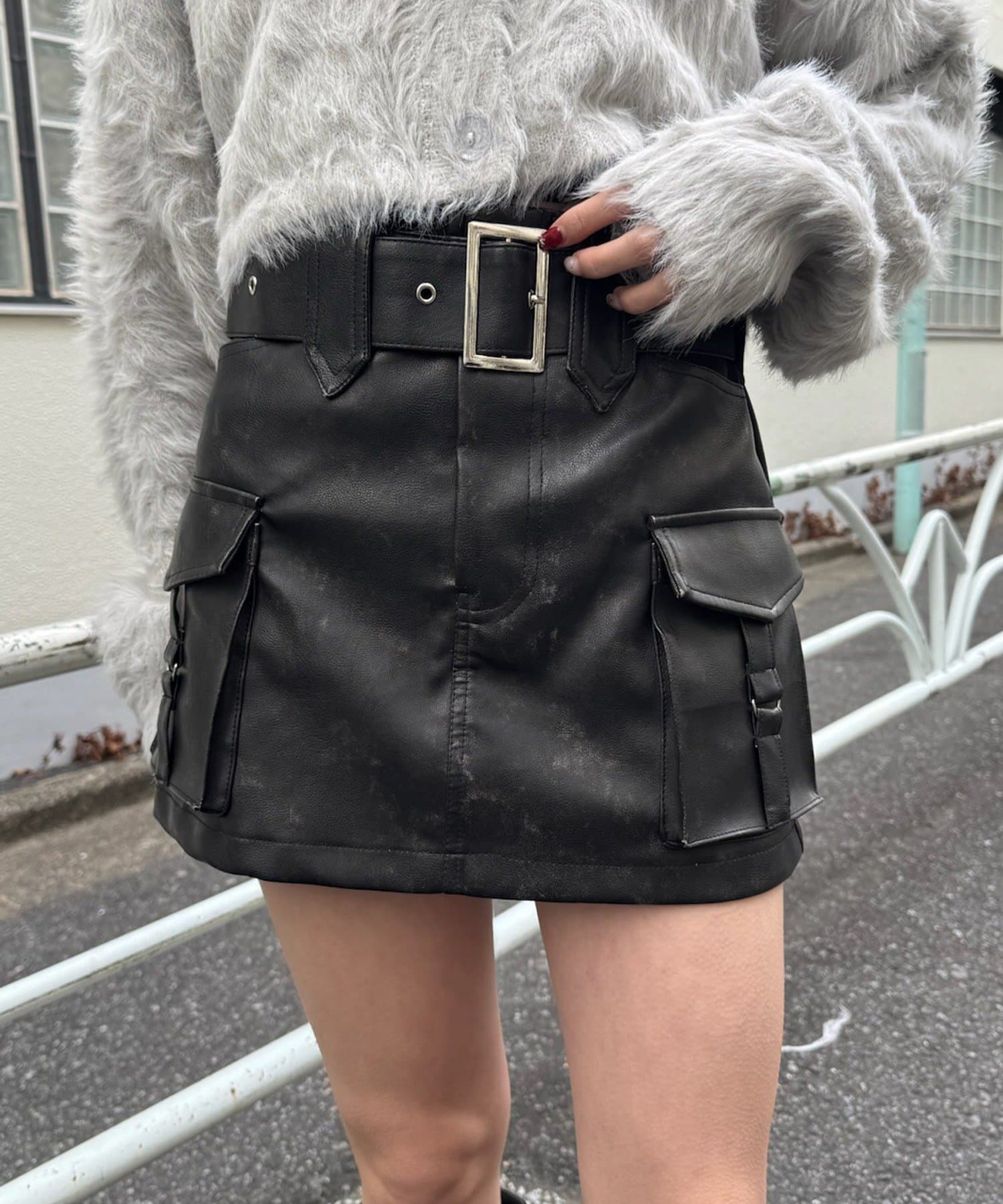 mline(エムライン) [mline]レザーカーゴスカート