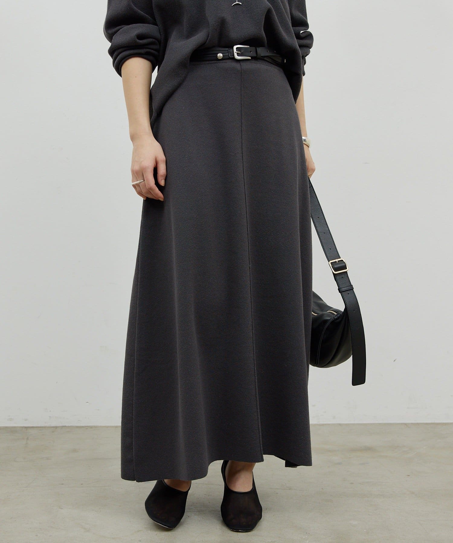 GALLARDAGALANTE(ガリャルダガランテ) 【セットアップ対応】ニットフレアスカート