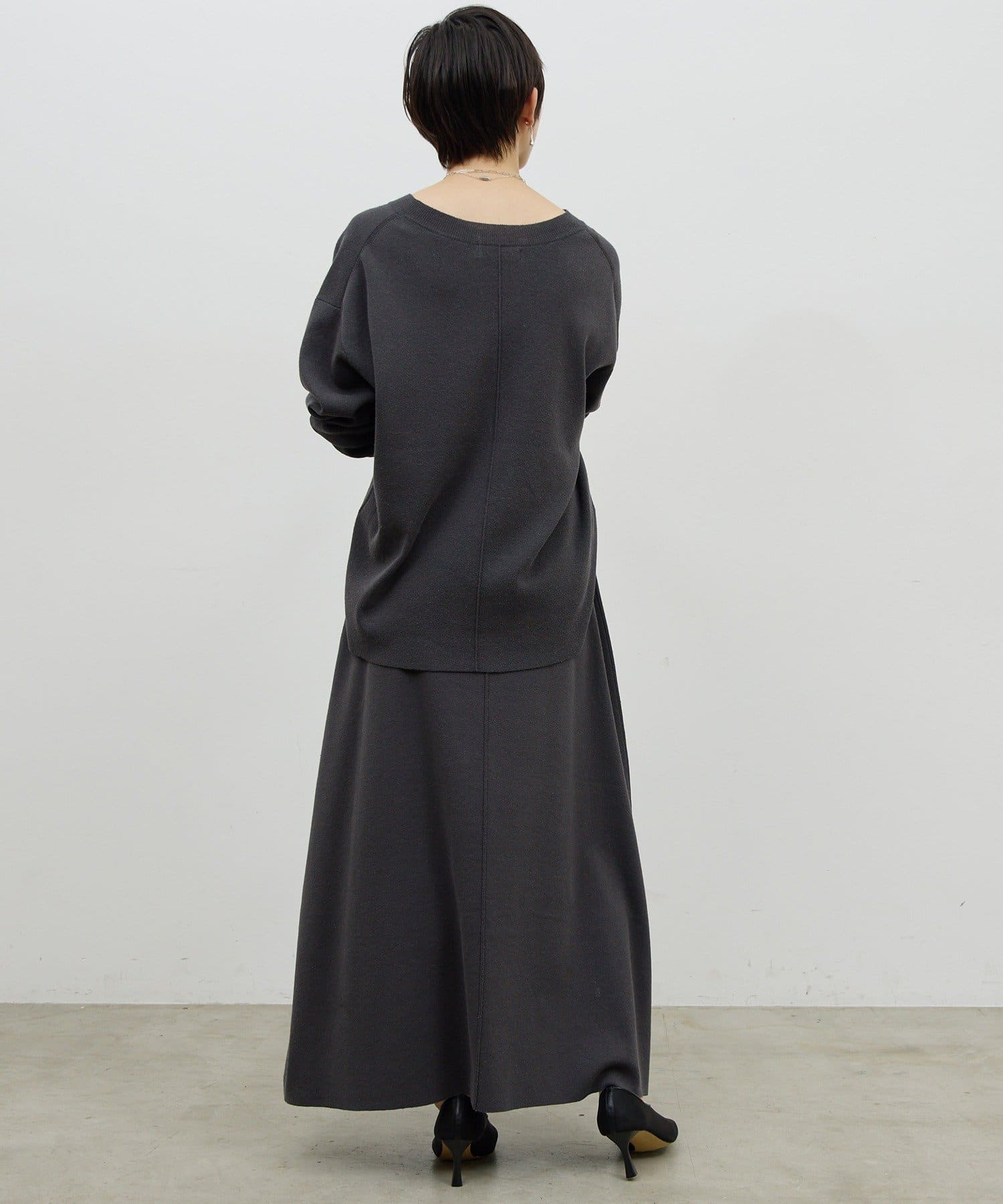 GALLARDAGALANTE(ガリャルダガランテ) 【セットアップ対応】ニットフレアスカート