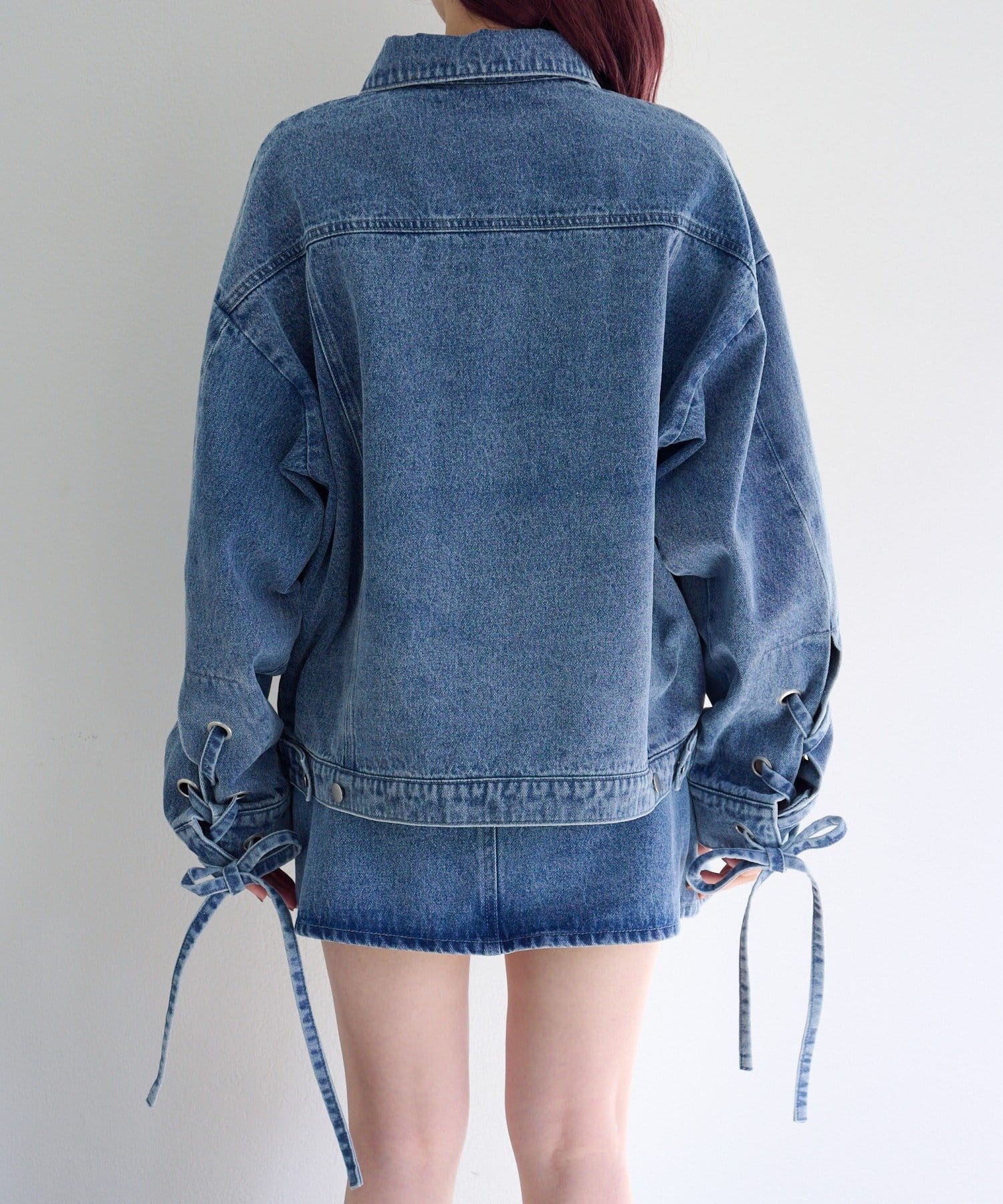 Kastane(カスタネ) 【リボン取り外し可/SETUP対応】デニムリボンジャケット