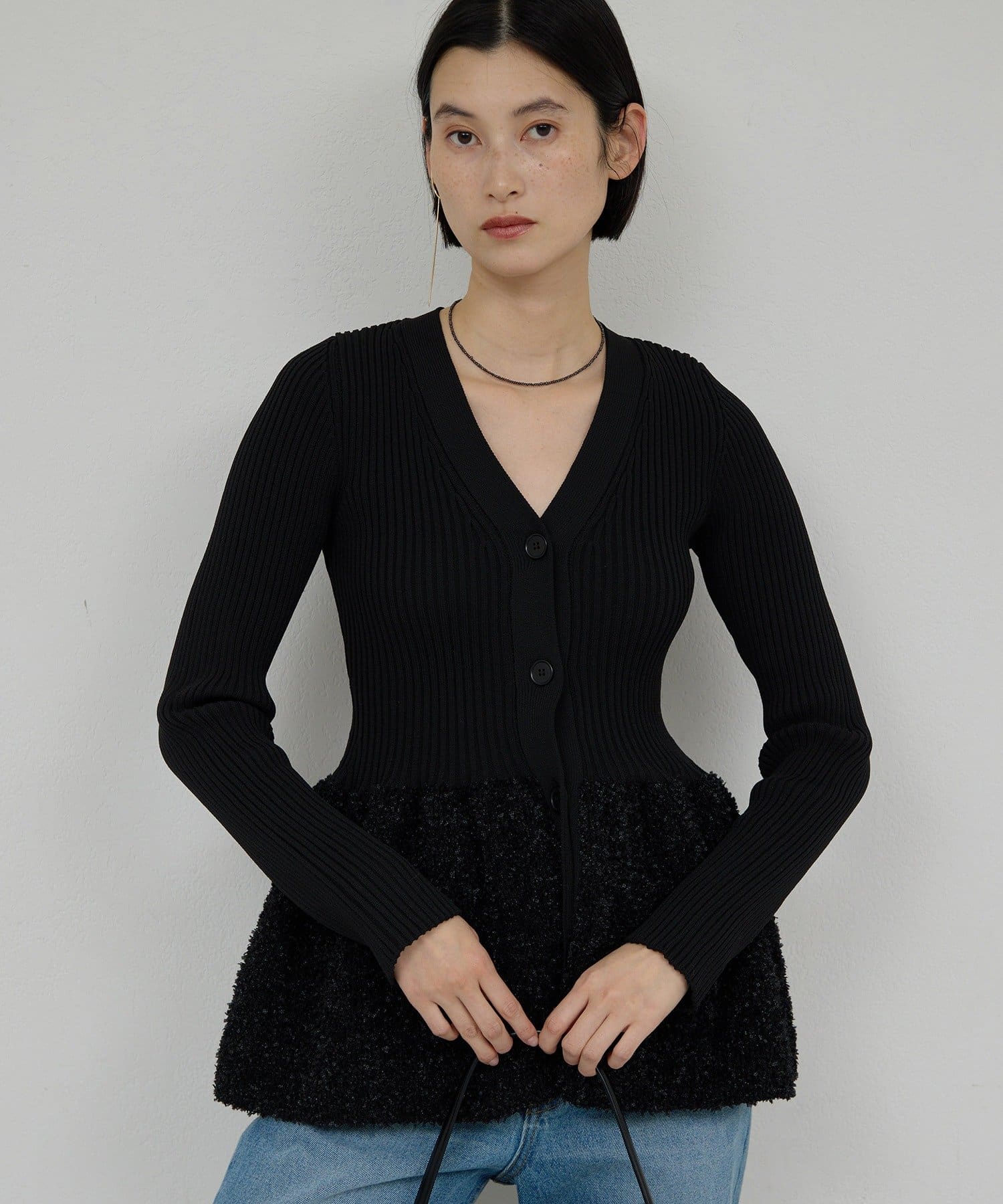 GALLARDAGALANTE(ガリャルダガランテ) ファンシーペプラムカーデ