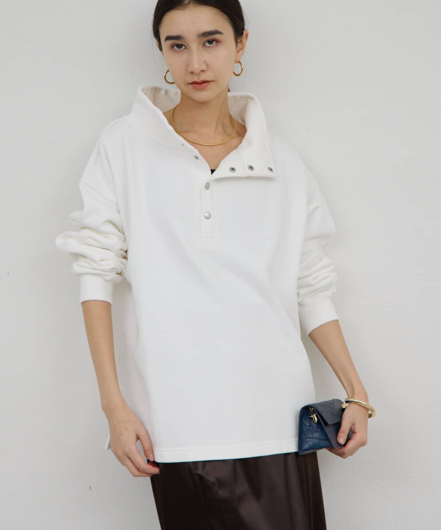 GALLARDAGALANTE(ガリャルダガランテ) ハーフスナップスウェット