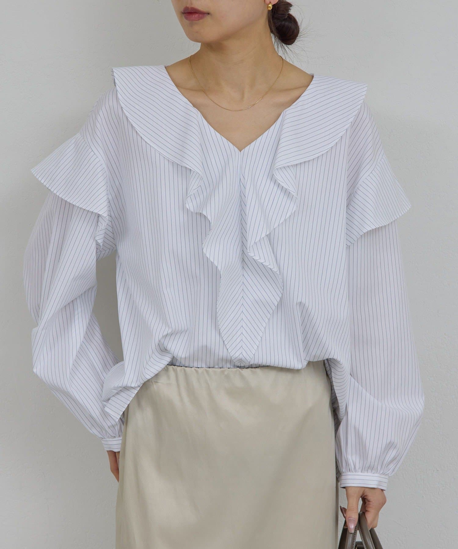 GALLARDAGALANTE(ガリャルダガランテ) ラッフルフリルブラウス