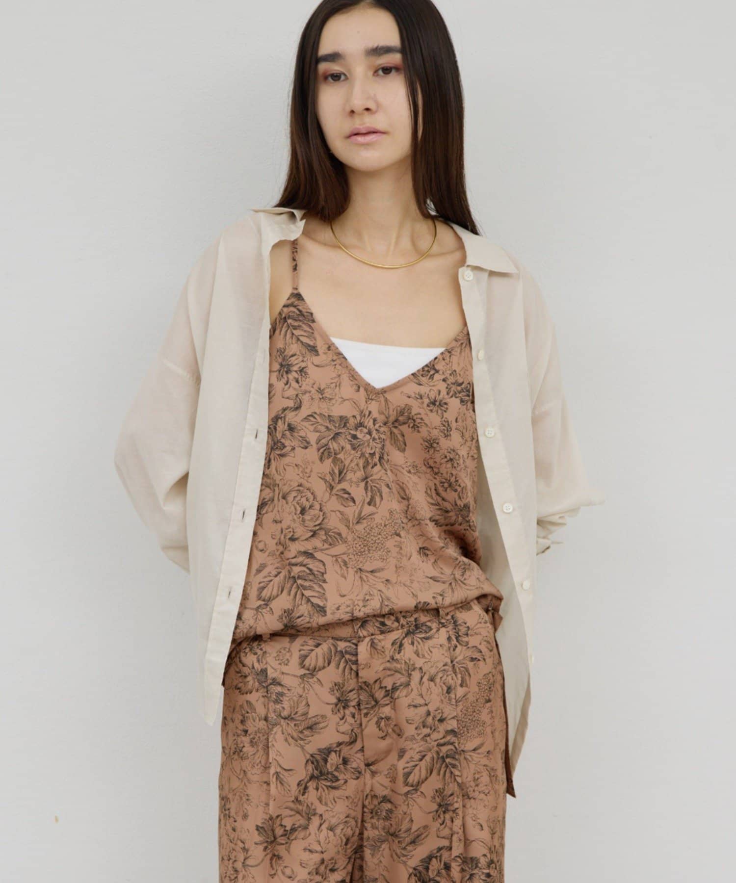 GALLARDAGALANTE(ガリャルダガランテ) 【セットアップ対応】ボタニカルサテンキャミ