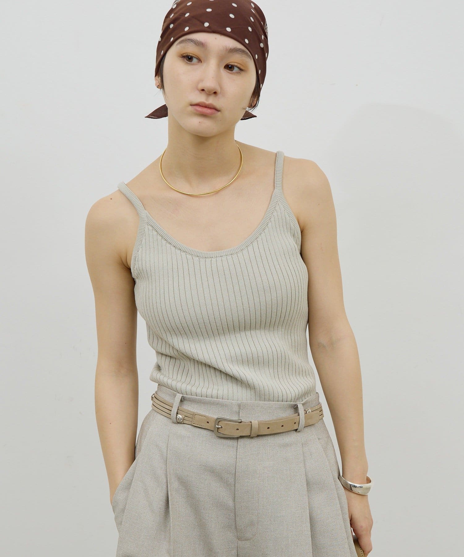 GALLARDAGALANTE(ガリャルダガランテ) リブニットキャミソール