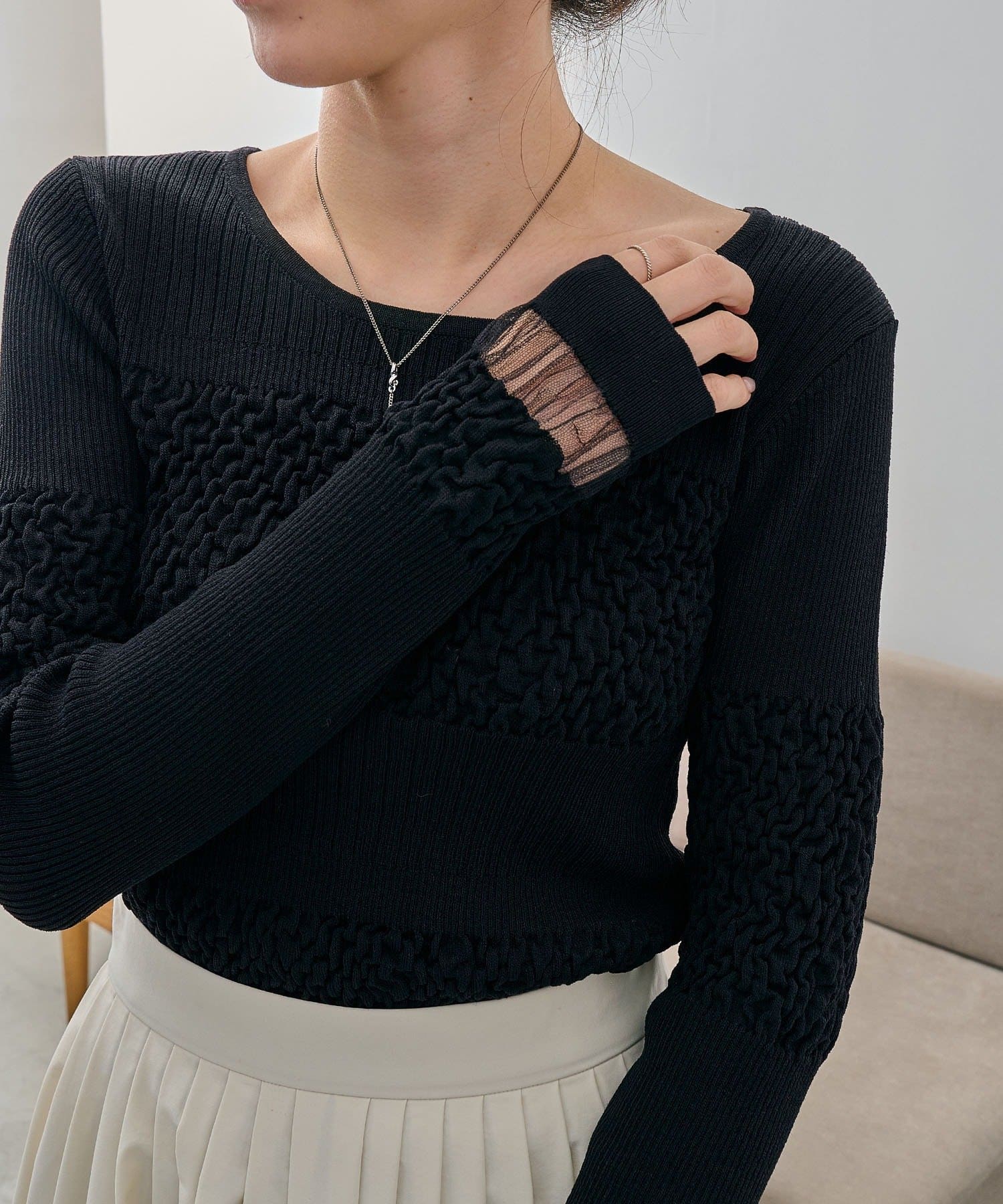 CAPRICIEUX LE'MAGE(カプリシュレマージュ) シャーリングニット