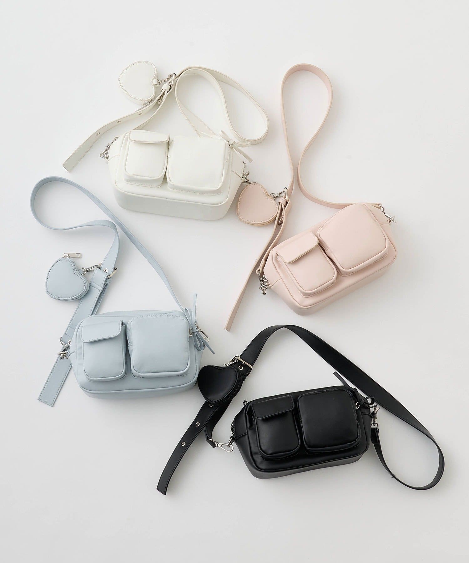 OLIVE des OLIVE(オリーブ デ オリーブ) 【リバイバル】ハートポーチ付きショルダーバッグ