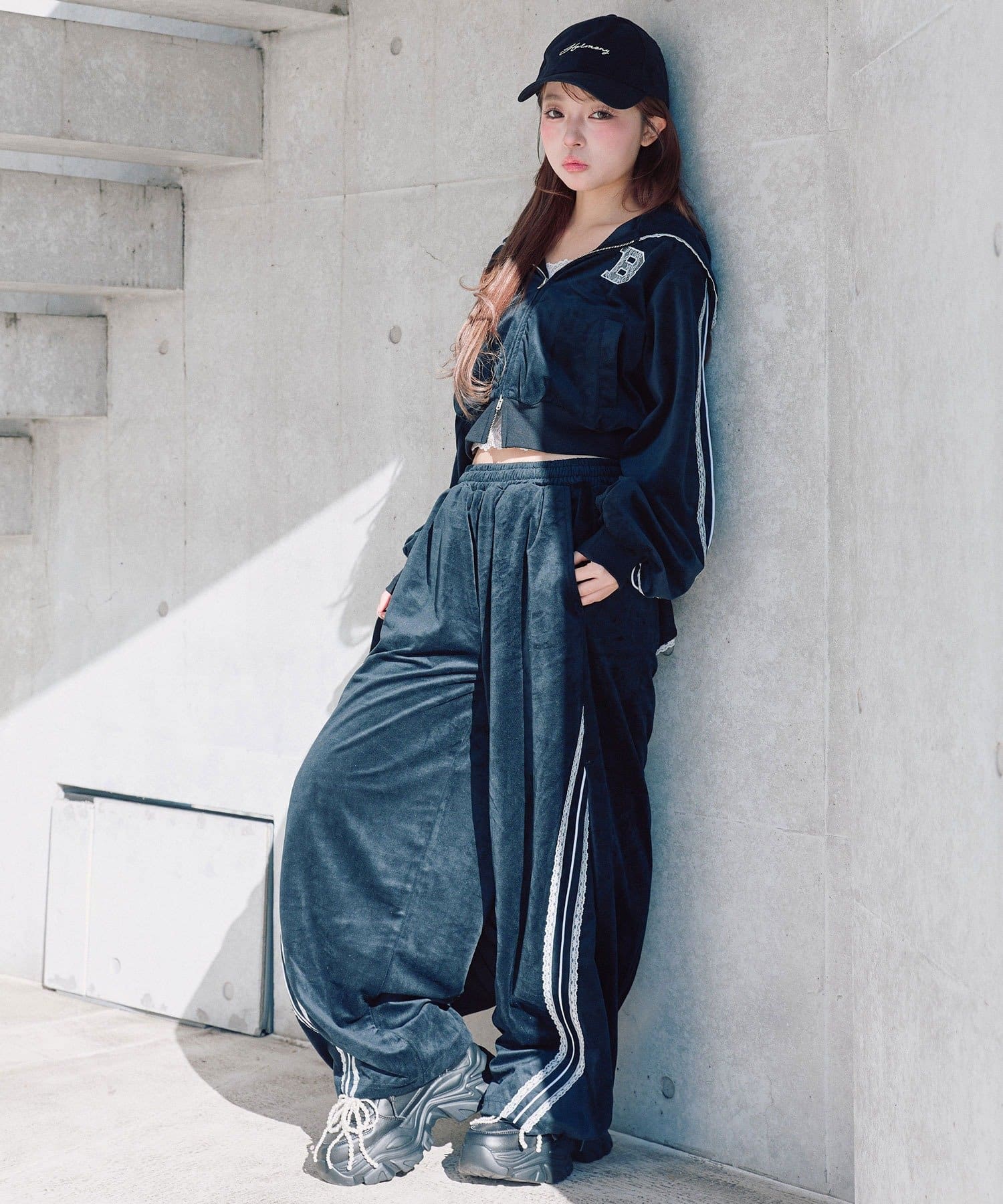 OLIVE des OLIVE(オリーブ デ オリーブ) バックリボンスウェットパンツ